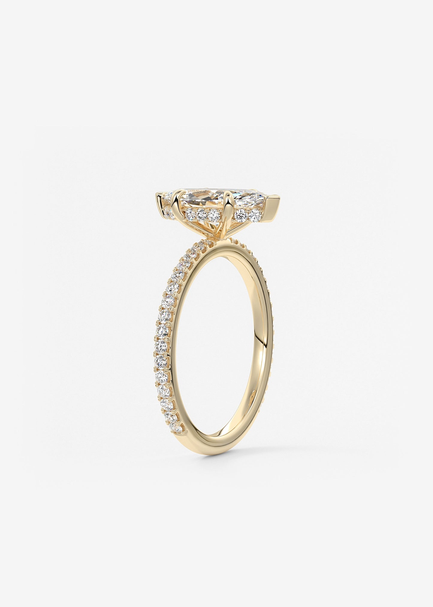 Oval Solitaire With Raised Basket Gallery Lab Grown Diamond Engagement Ring
