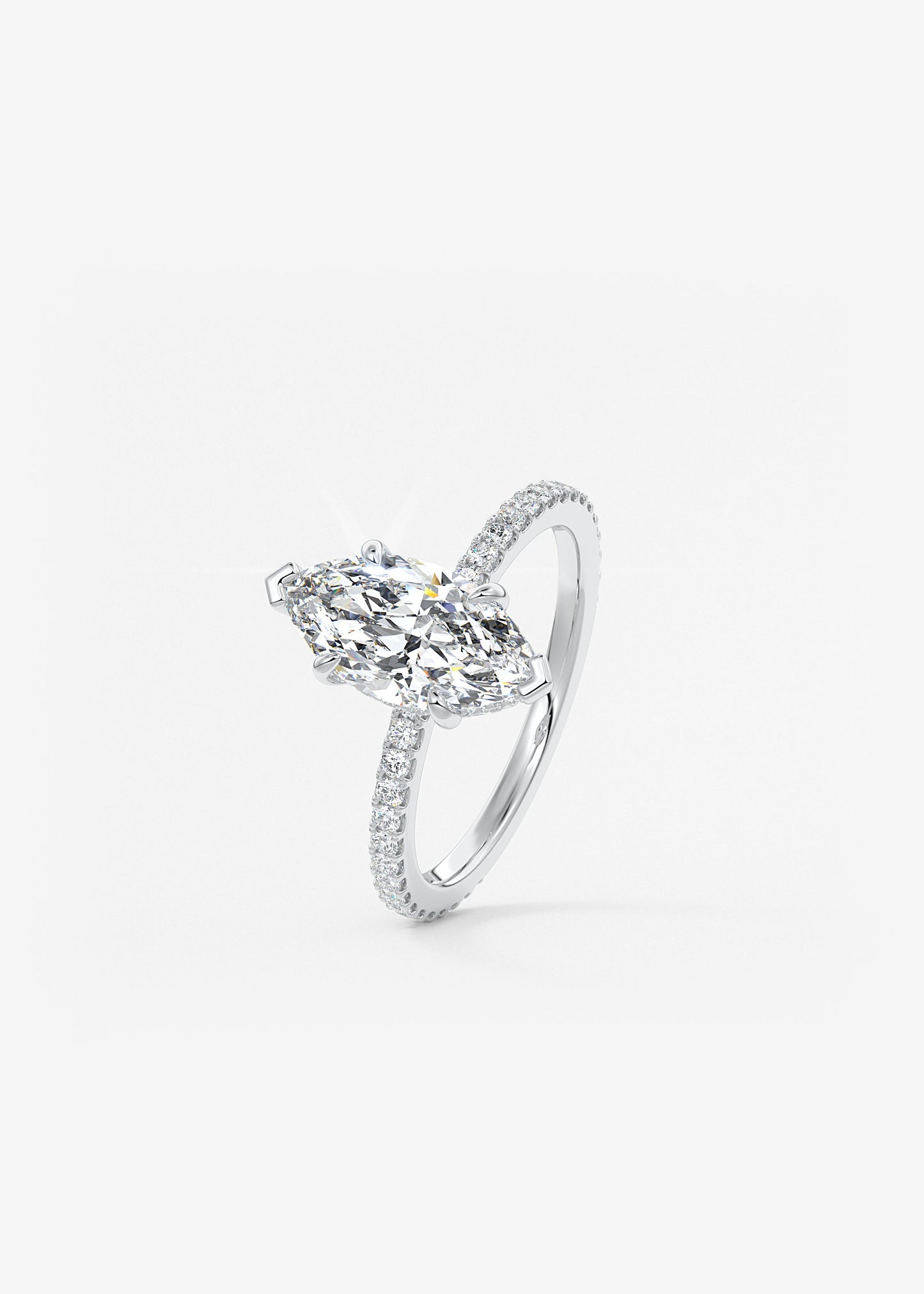 Oval Solitaire With Raised Basket Gallery Lab Grown Diamond Engagement Ring