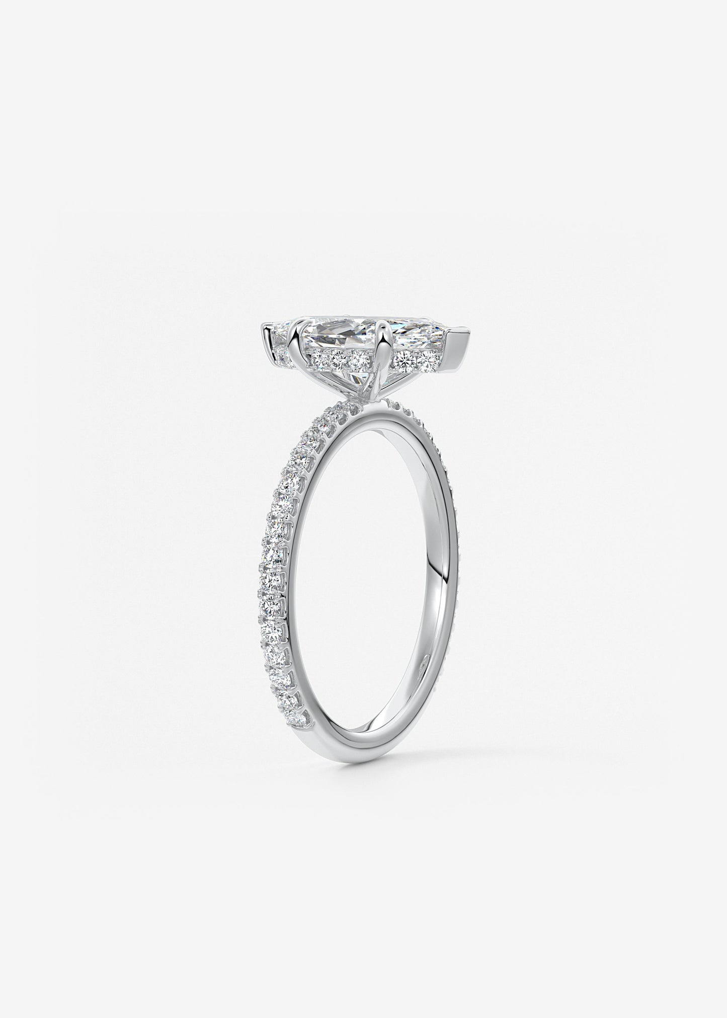 Oval Solitaire With Raised Basket Gallery Lab Grown Diamond Engagement Ring