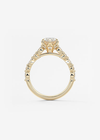 Oval Solitaire With Raised Basket Gallery Lab Grown Diamond Engagement Ring