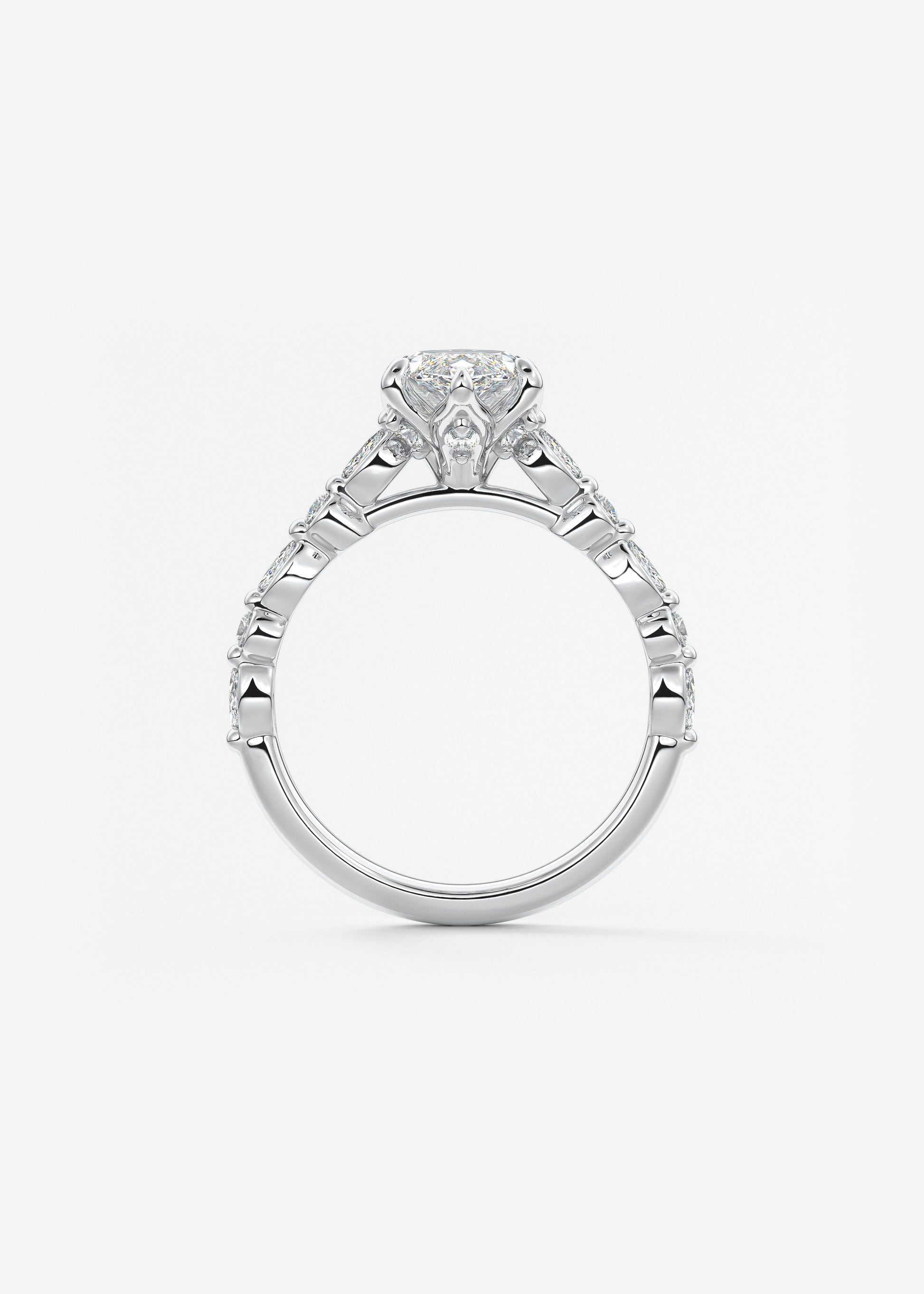Oval Solitaire With Raised Basket Gallery Lab Grown Diamond Engagement Ring