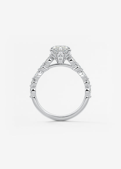 Oval Solitaire With Raised Basket Gallery Lab Grown Diamond Engagement Ring