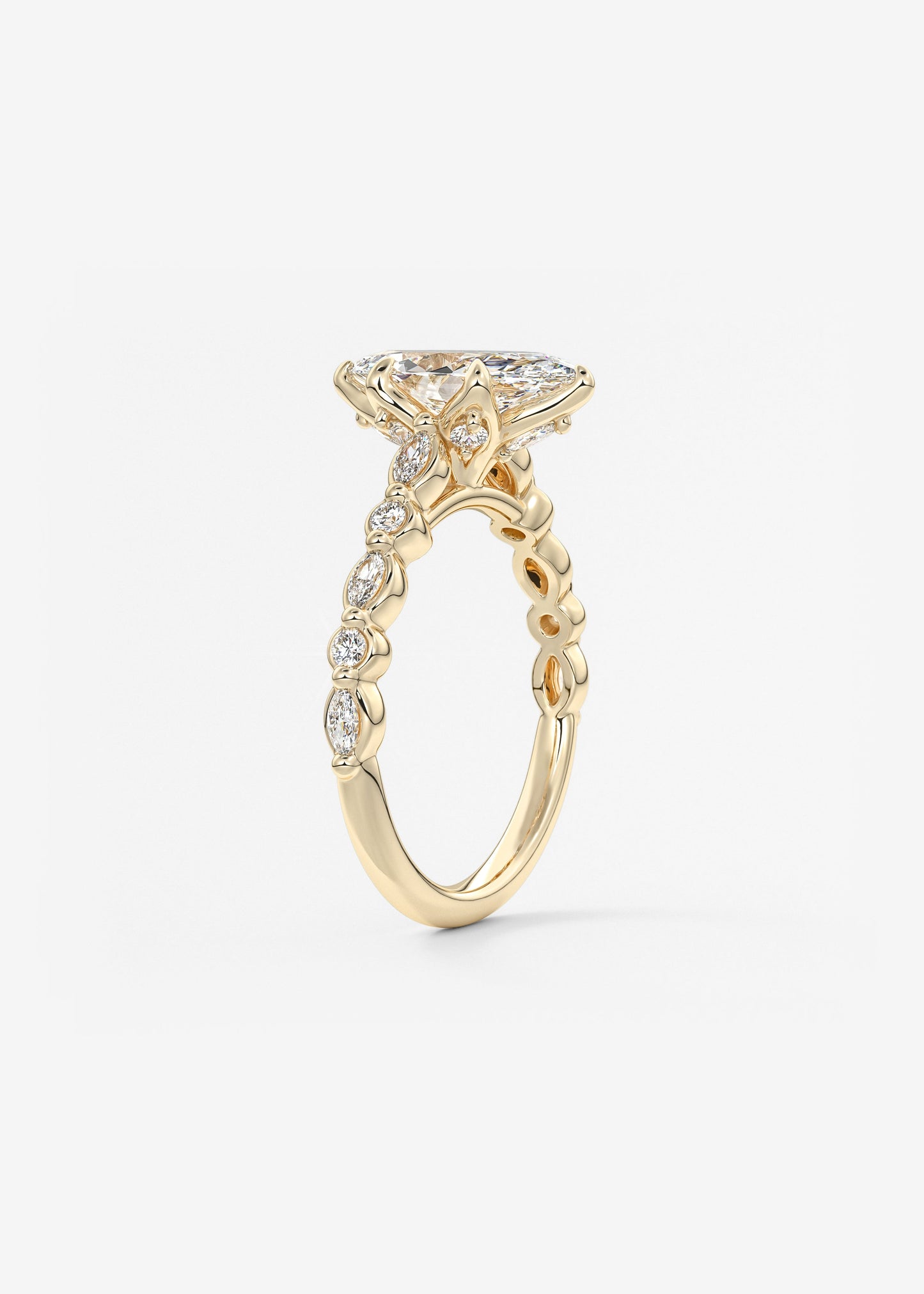 Oval Solitaire With Raised Basket Gallery Lab Grown Diamond Engagement Ring