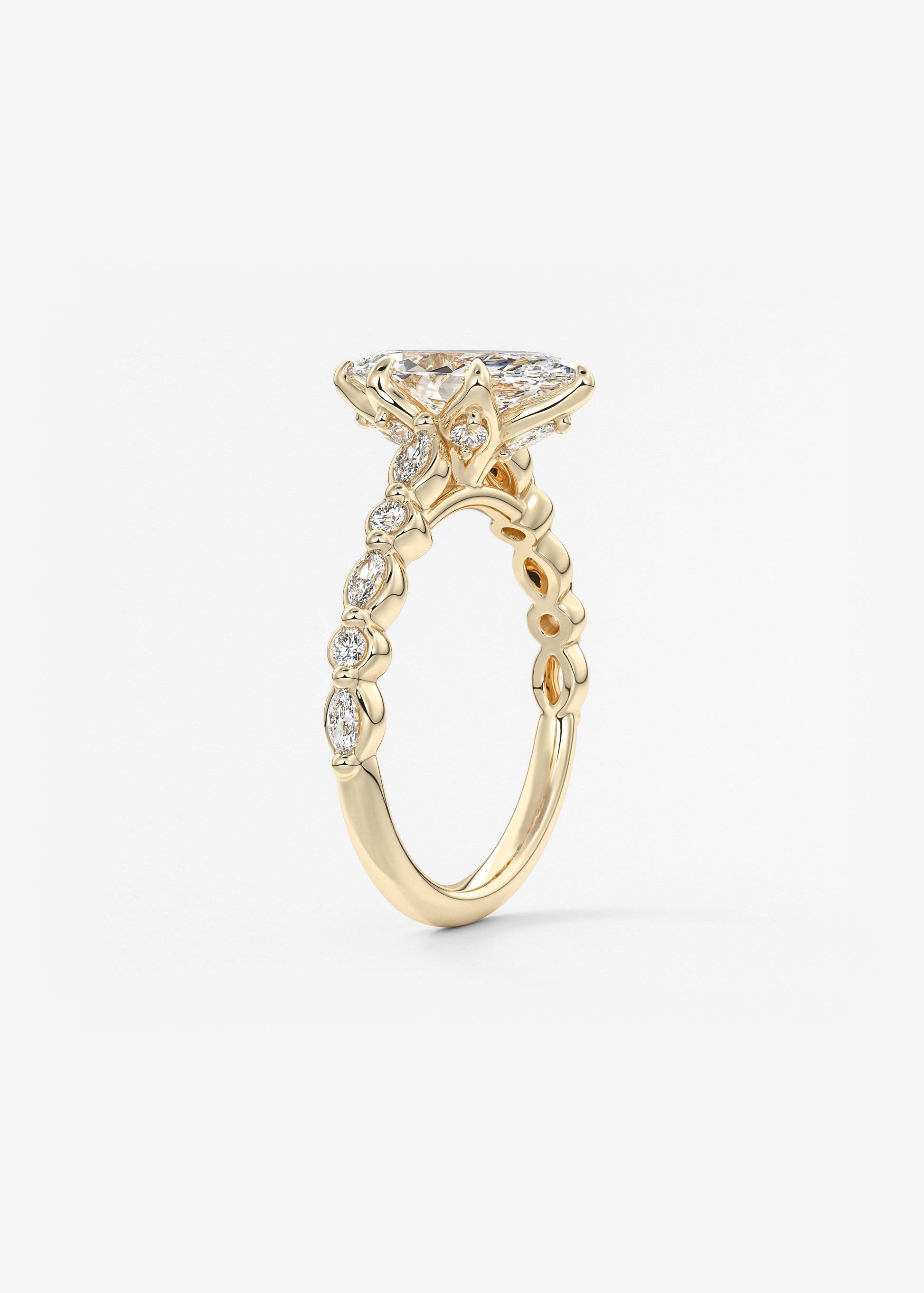 Oval Solitaire With Raised Basket Gallery Lab Grown Diamond Engagement Ring