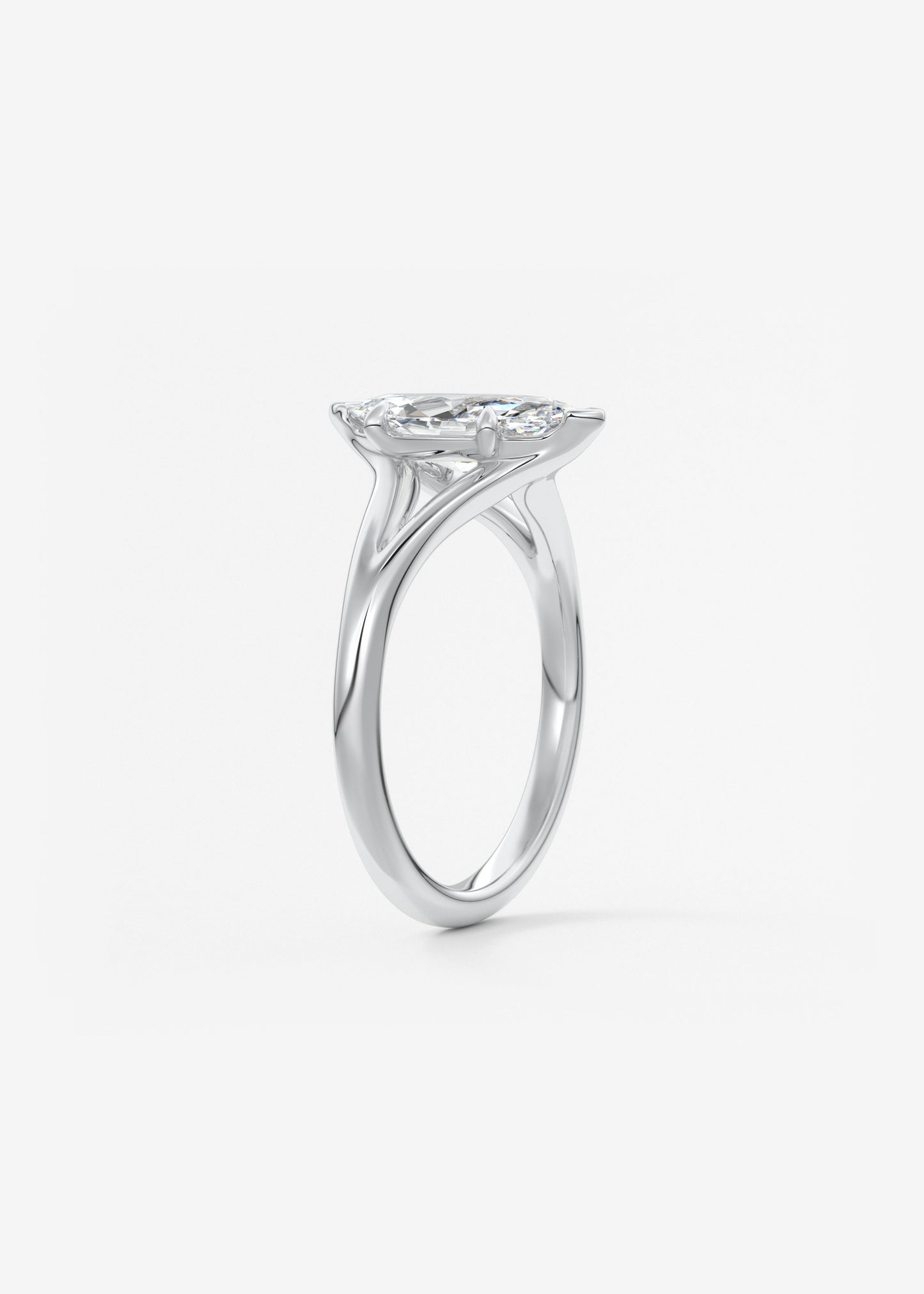 Oval Solitaire With Raised Basket Gallery Lab Grown Diamond Engagement Ring