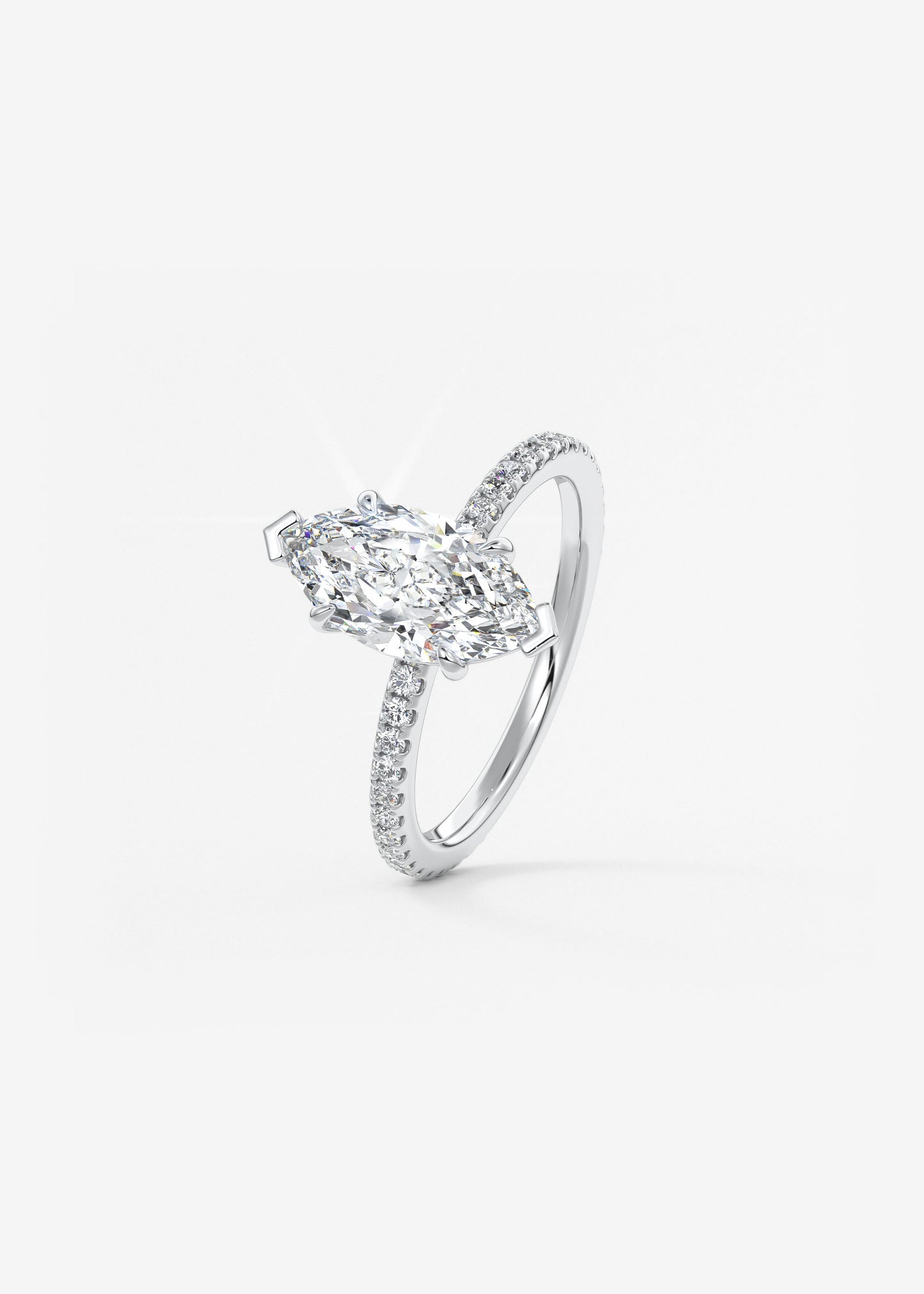 Oval Solitaire With Raised Basket Gallery Lab Grown Diamond Engagement Ring