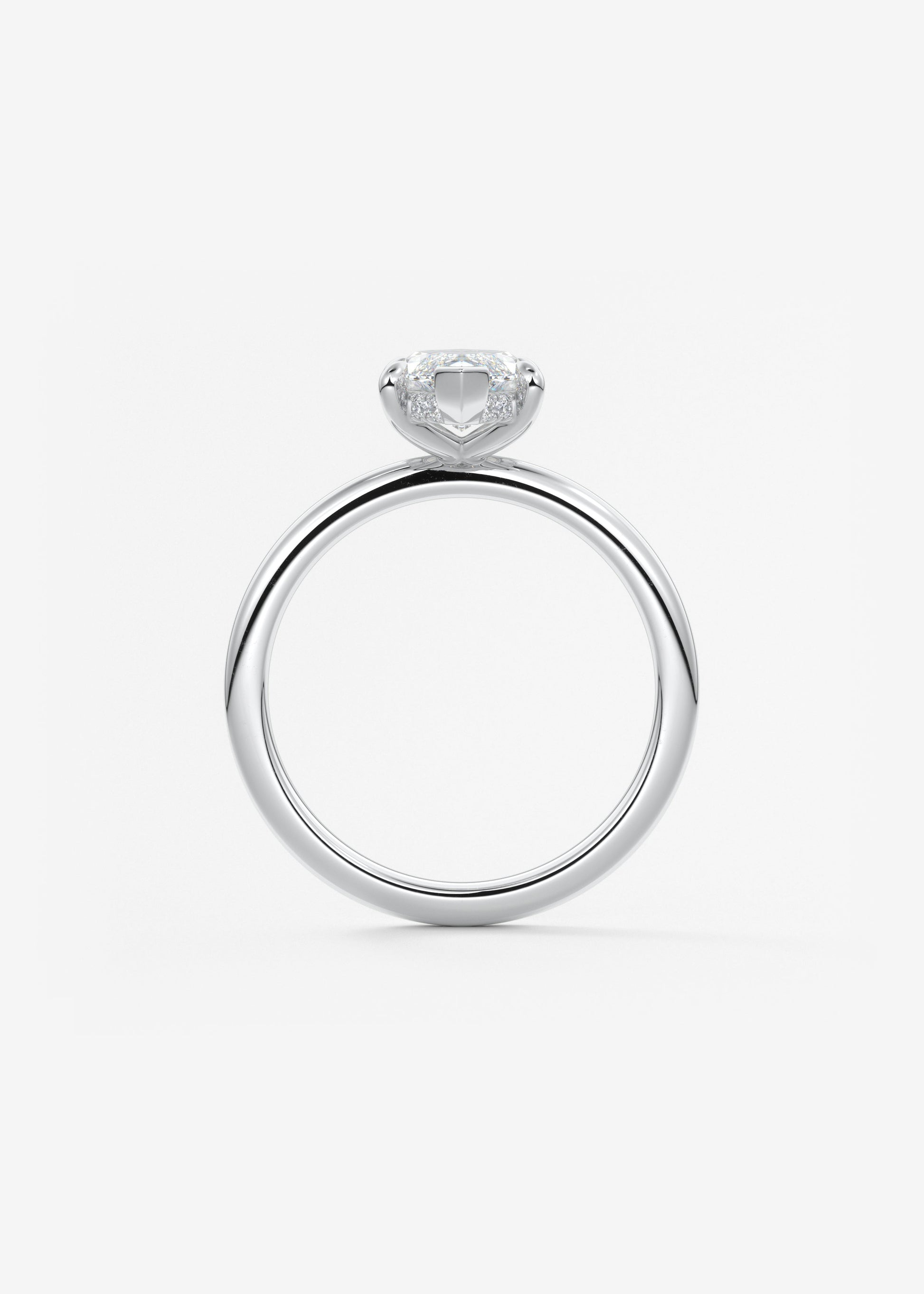 Oval Solitaire With Raised Basket Gallery Lab Grown Diamond Engagement Ring