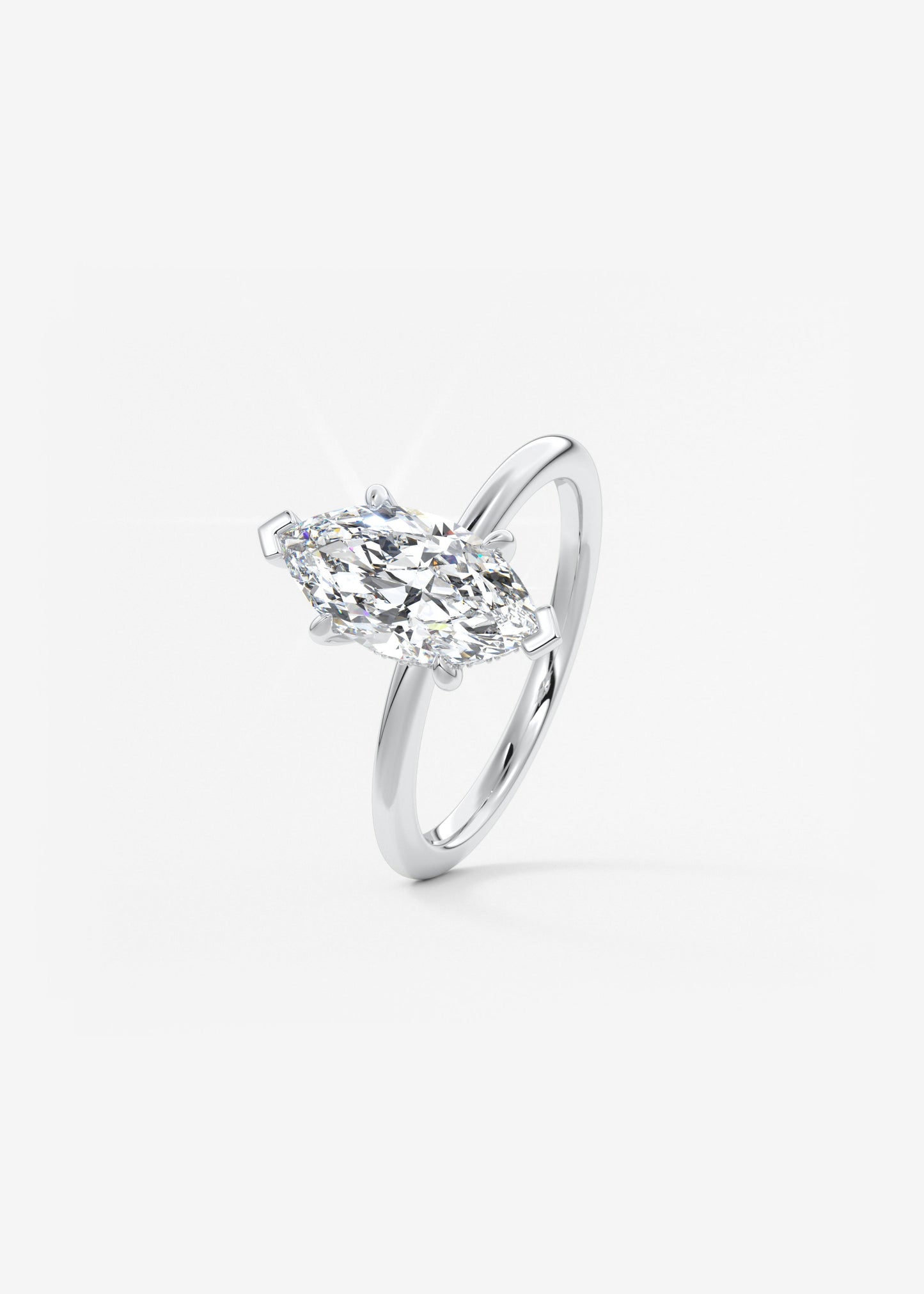 Oval Solitaire With Raised Basket Gallery Lab Grown Diamond Engagement Ring