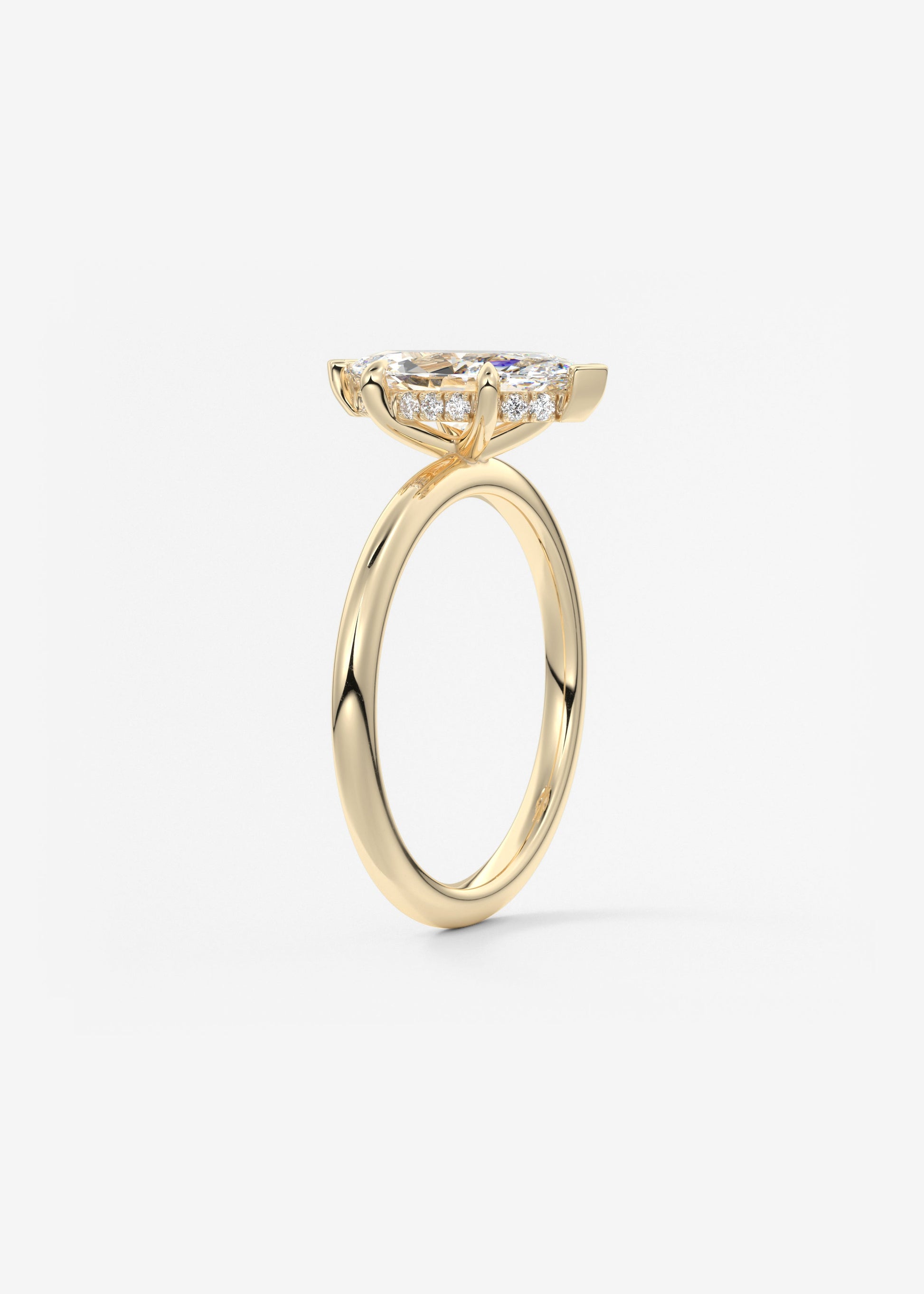 Oval Solitaire With Raised Basket Gallery Lab Grown Diamond Engagement Ring