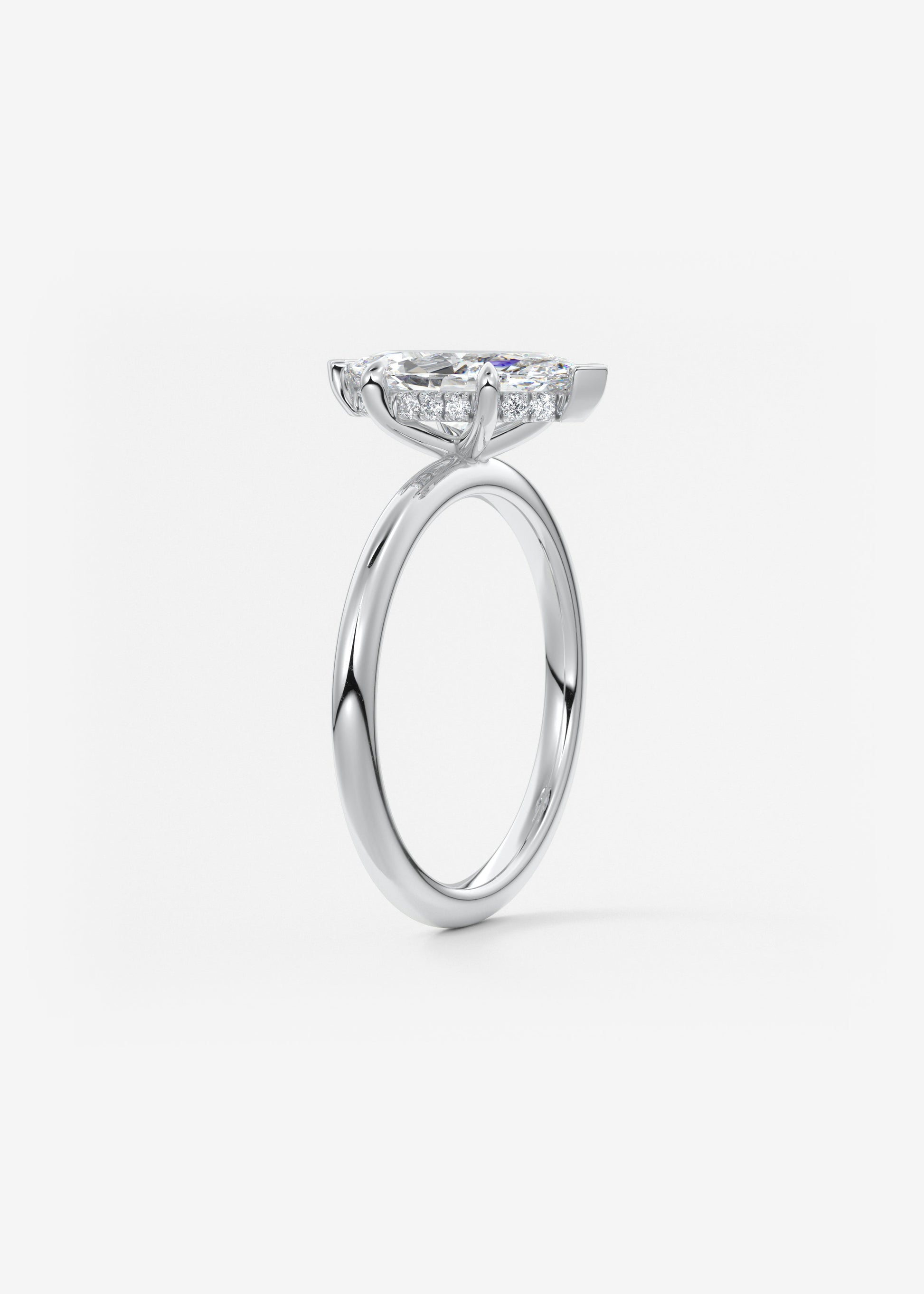 Oval Solitaire With Raised Basket Gallery Lab Grown Diamond Engagement Ring