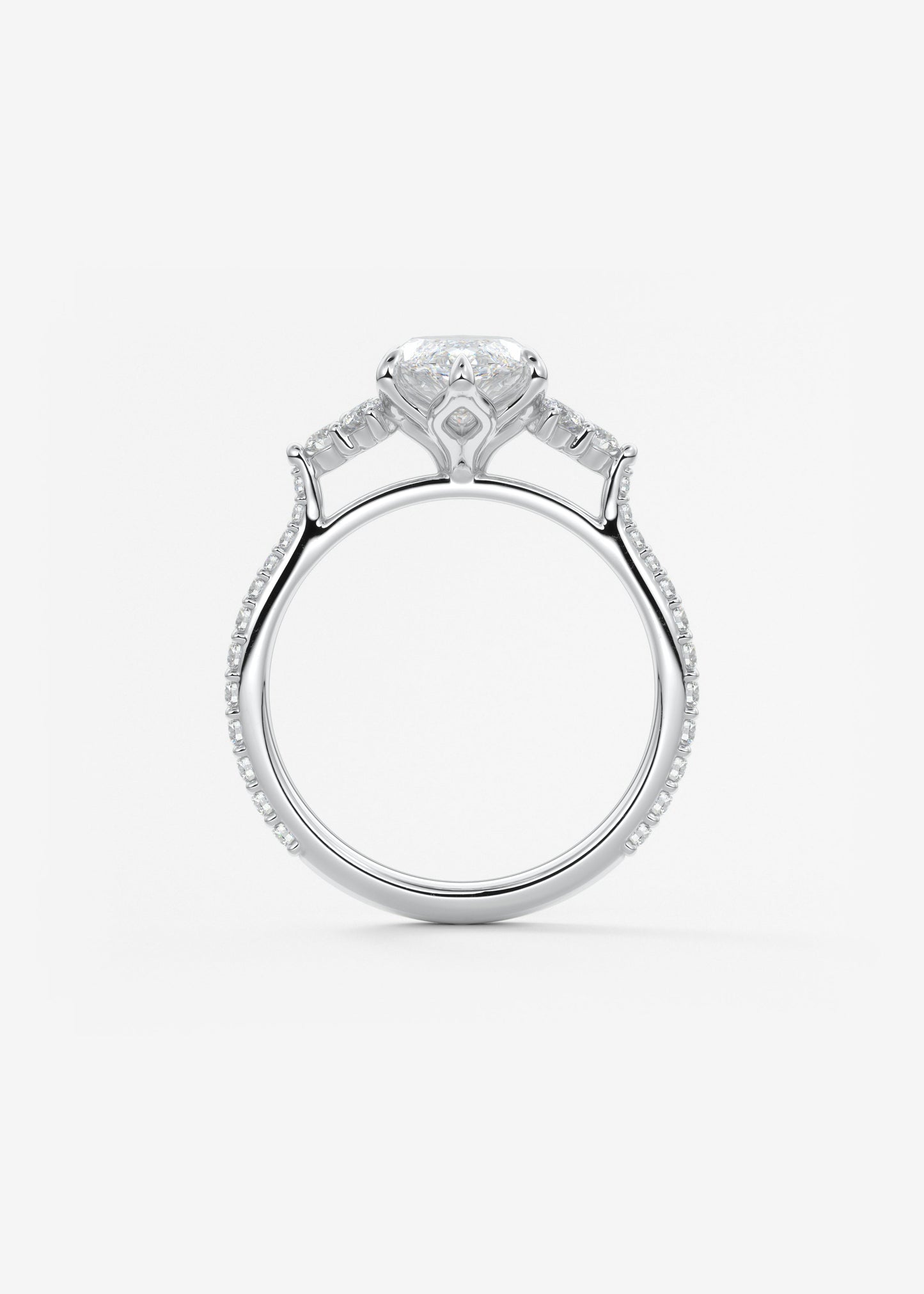 Oval Solitaire With Raised Basket Gallery Lab Grown Diamond Engagement Ring