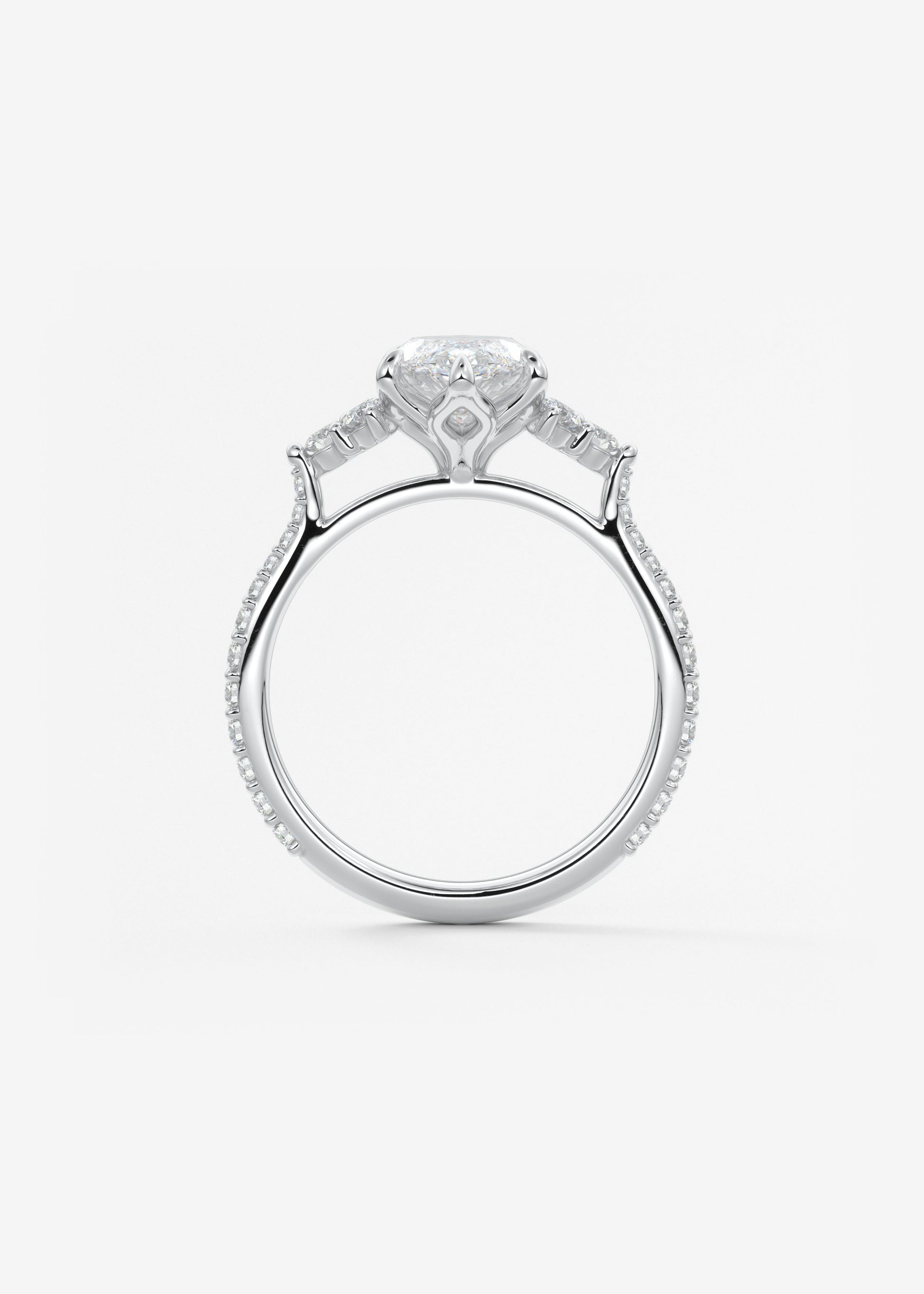Oval Solitaire With Raised Basket Gallery Lab Grown Diamond Engagement Ring