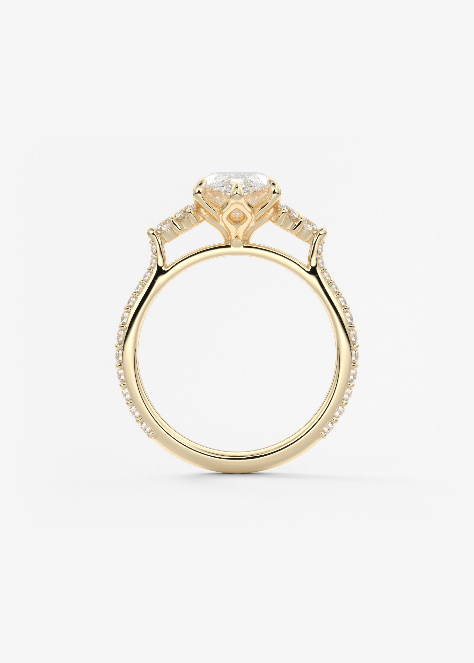 Oval Solitaire With Raised Basket Gallery Lab Grown Diamond Engagement Ring