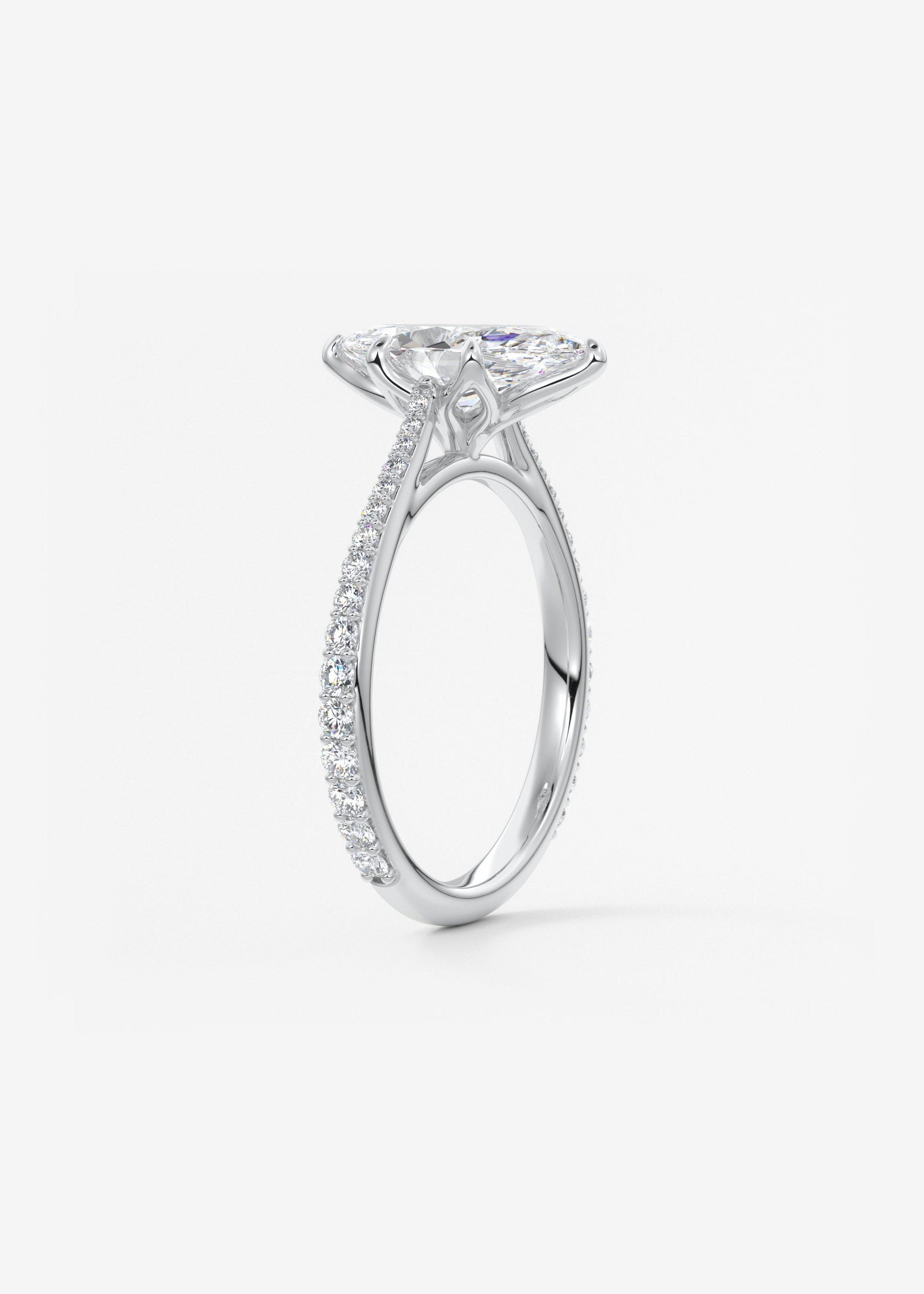 Oval Solitaire With Raised Basket Gallery Lab Grown Diamond Engagement Ring