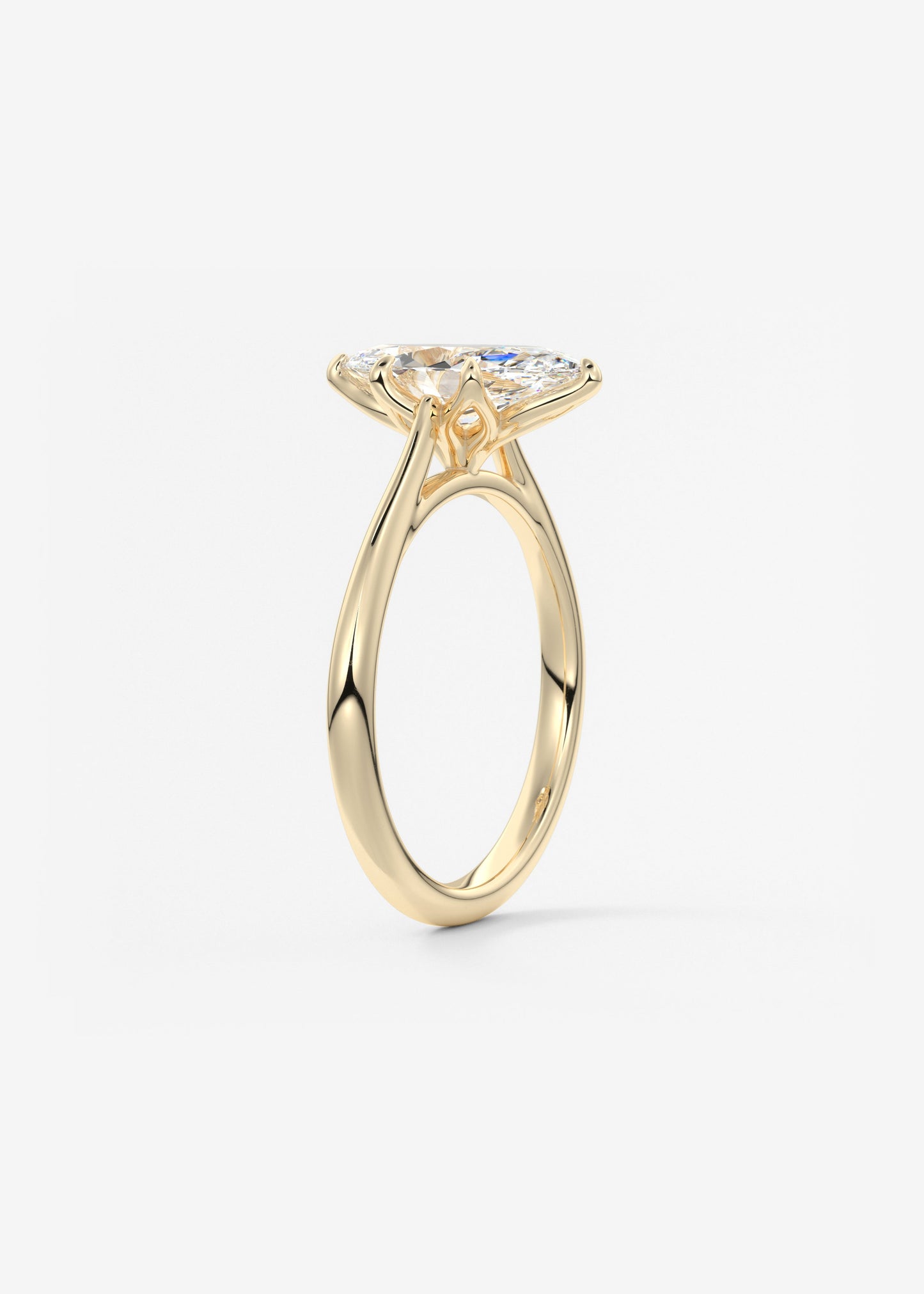 Oval Solitaire With Raised Basket Gallery Lab Grown Diamond Engagement Ring