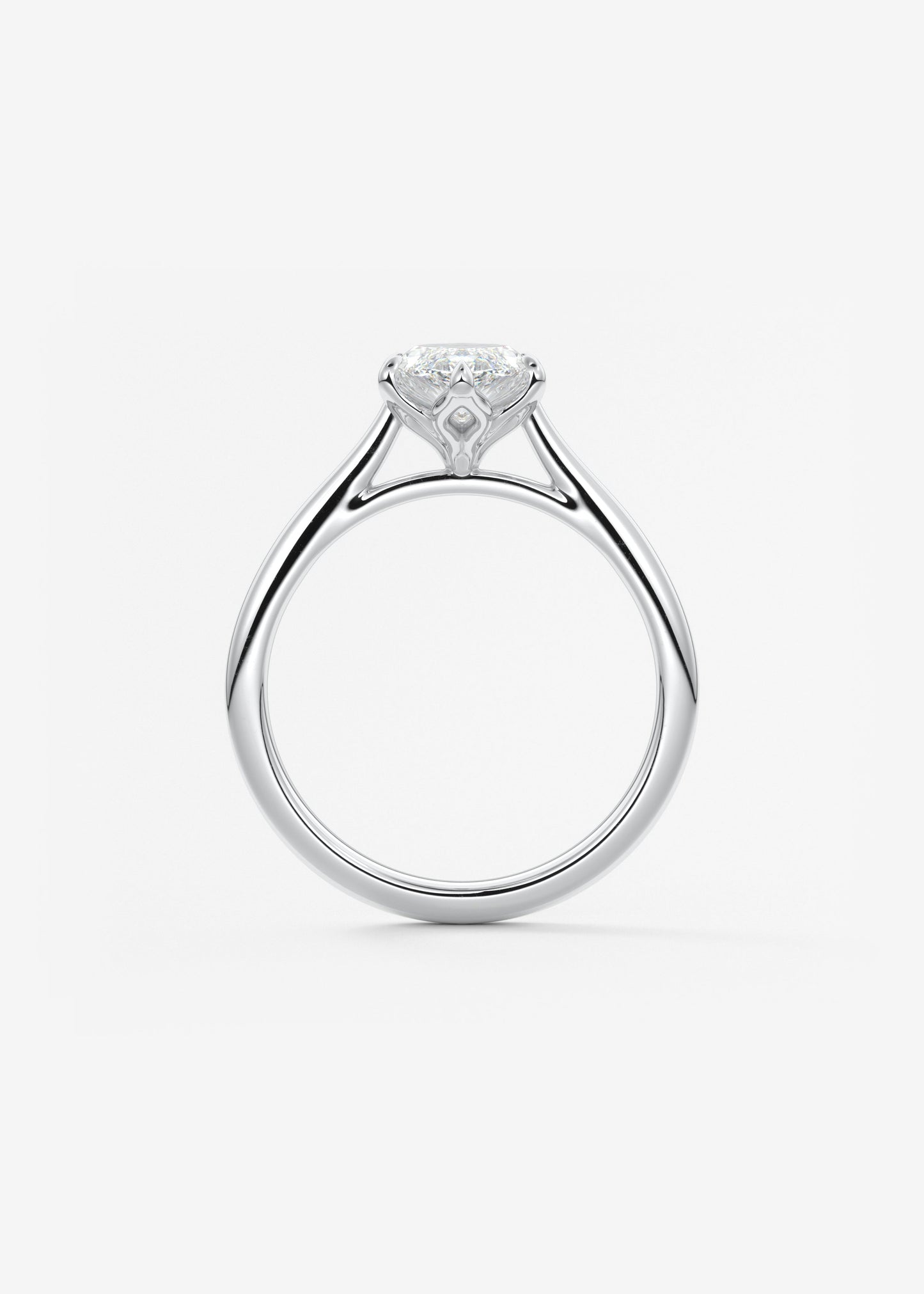 Oval Solitaire With Raised Basket Gallery Lab Grown Diamond Engagement Ring