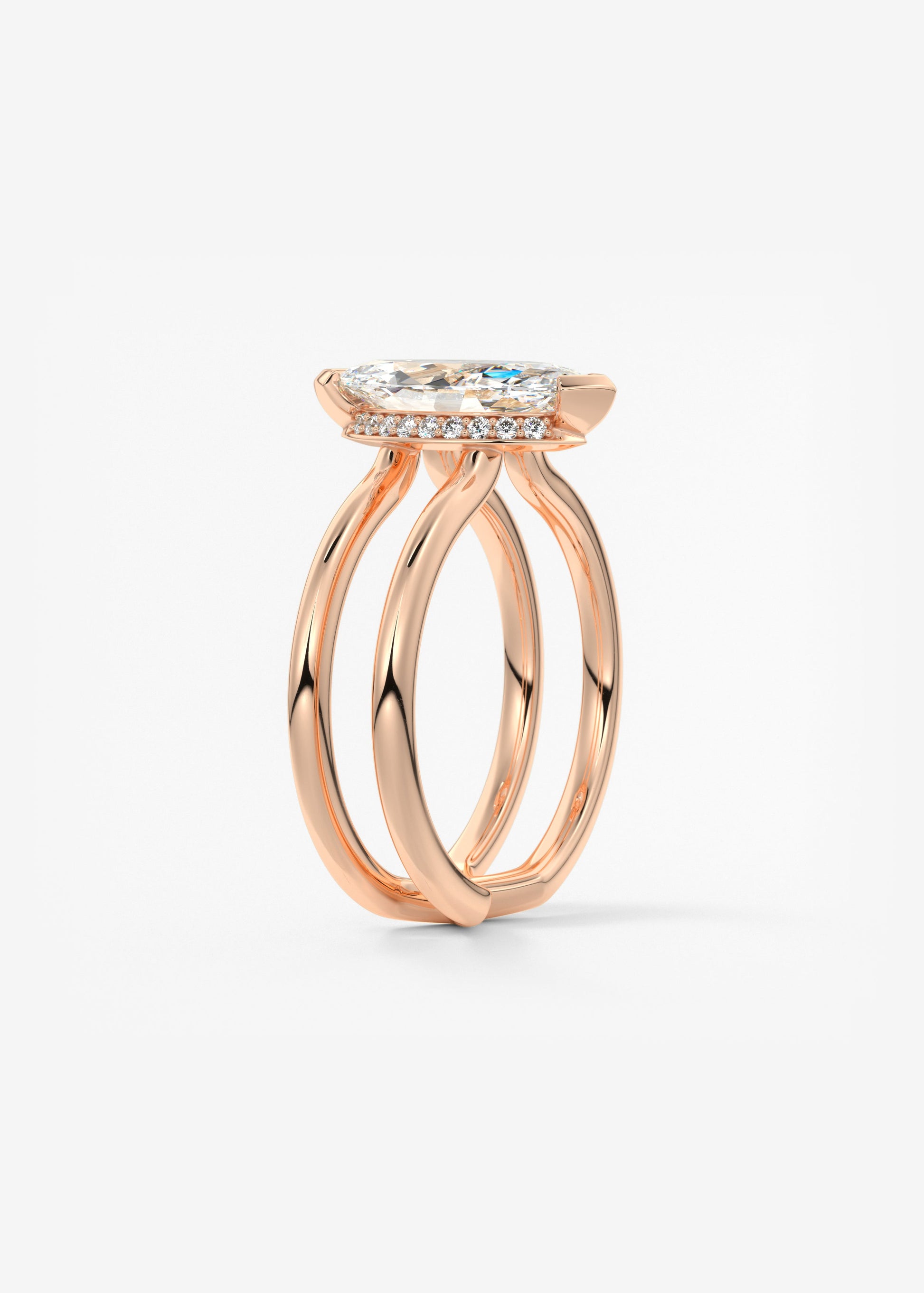 Oval Solitaire With Raised Basket Gallery Lab Grown Diamond Engagement Ring