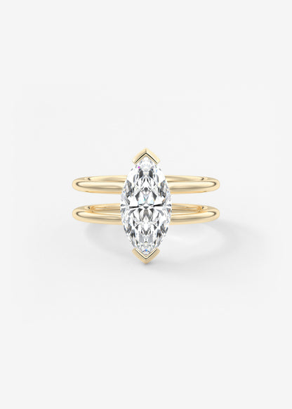 Oval Solitaire With Raised Basket Gallery Lab Grown Diamond Engagement Ring