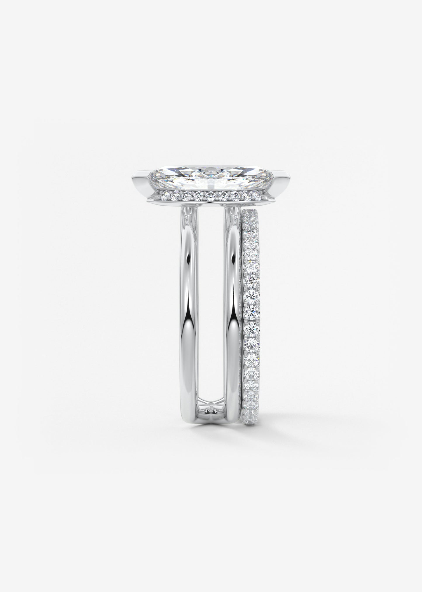 Oval Solitaire With Raised Basket Gallery Lab Grown Diamond Engagement Ring