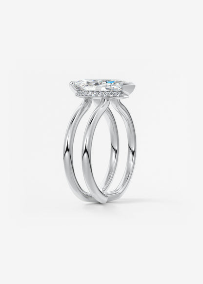 Oval Solitaire With Raised Basket Gallery Lab Grown Diamond Engagement Ring