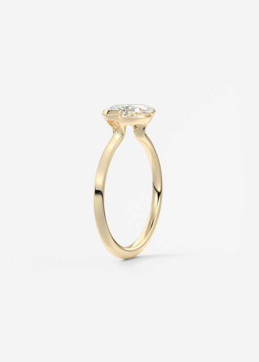 Oval Solitaire With Raised Basket Gallery Lab Grown Diamond Engagement Ring