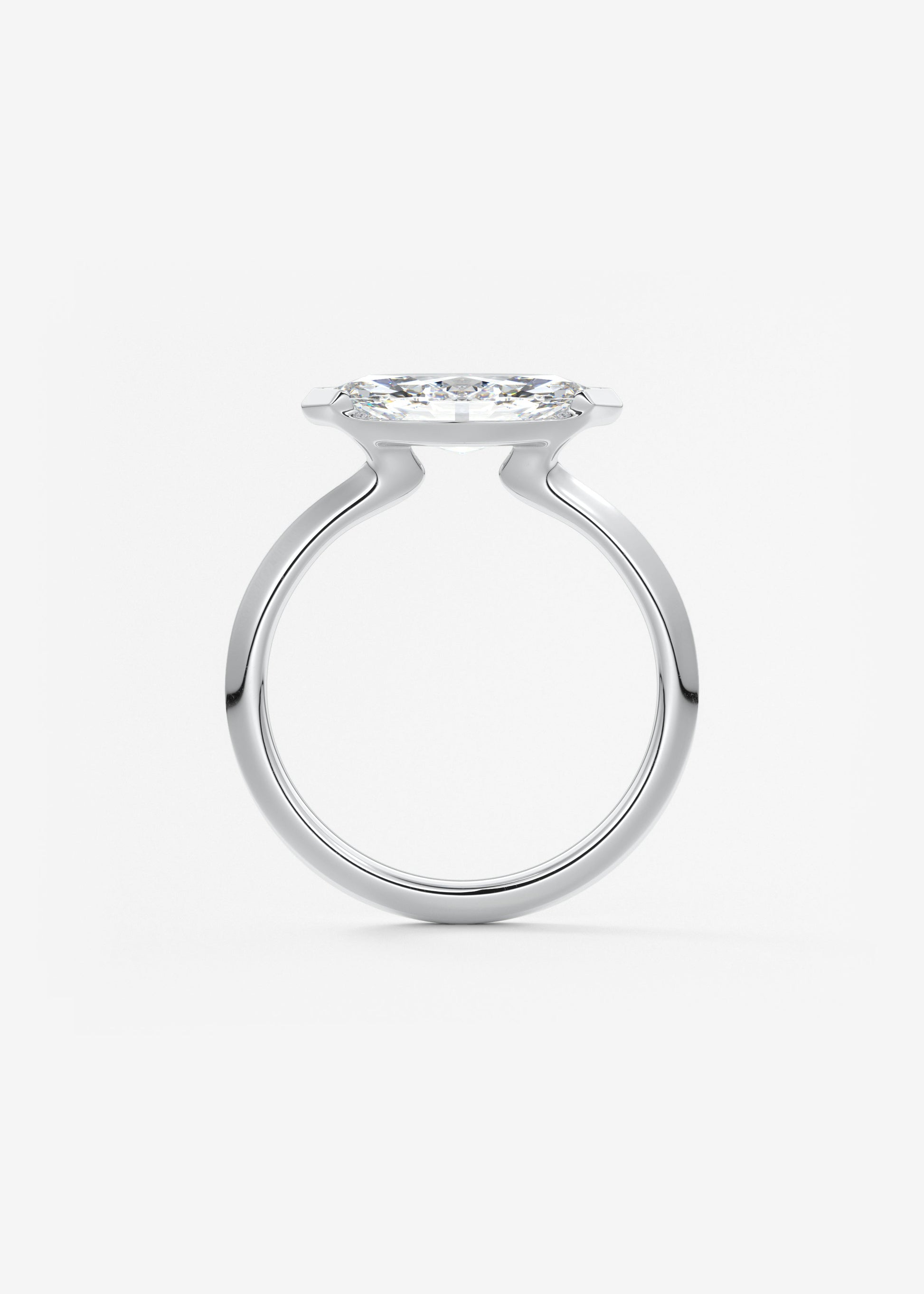 Oval Solitaire With Raised Basket Gallery Lab Grown Diamond Engagement Ring