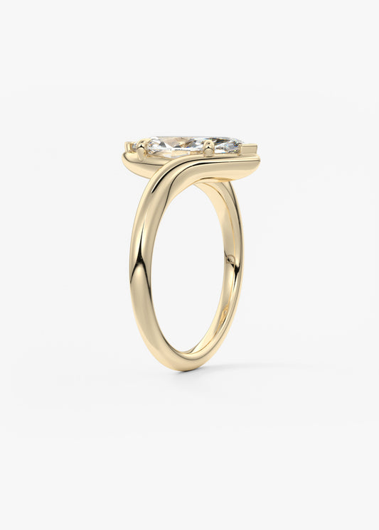 Oval Solitaire With Raised Basket Gallery Lab Grown Diamond Engagement Ring