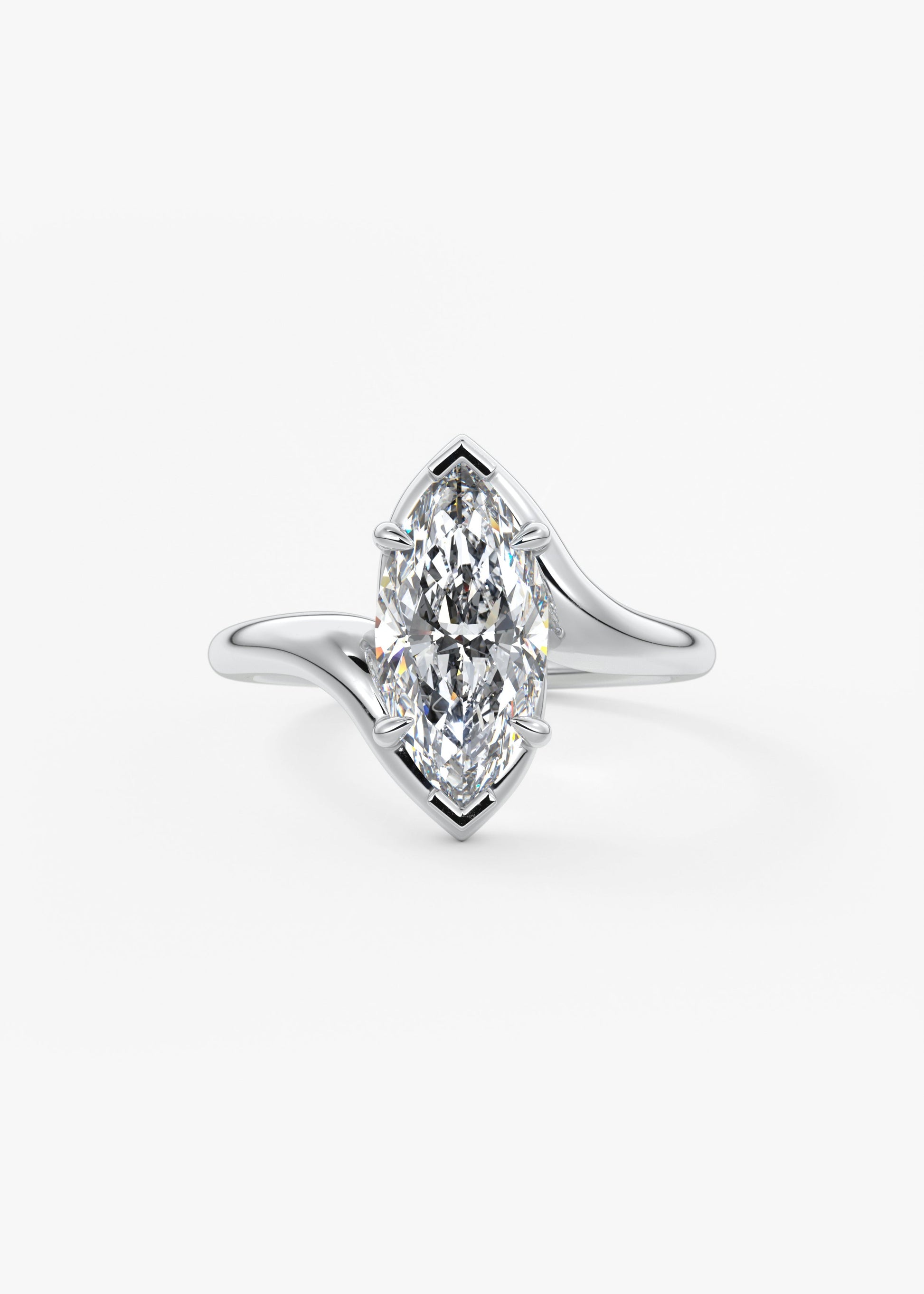 Oval Solitaire With Raised Basket Gallery Lab Grown Diamond Engagement Ring