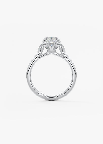 Oval Solitaire With Raised Basket Gallery Lab Grown Diamond Engagement Ring