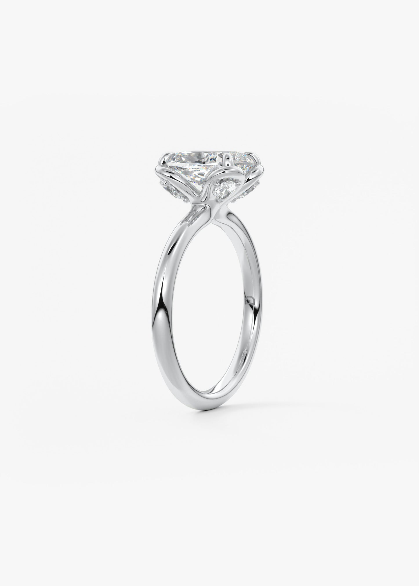 Oval Solitaire With Raised Basket Gallery Lab Grown Diamond Engagement Ring
