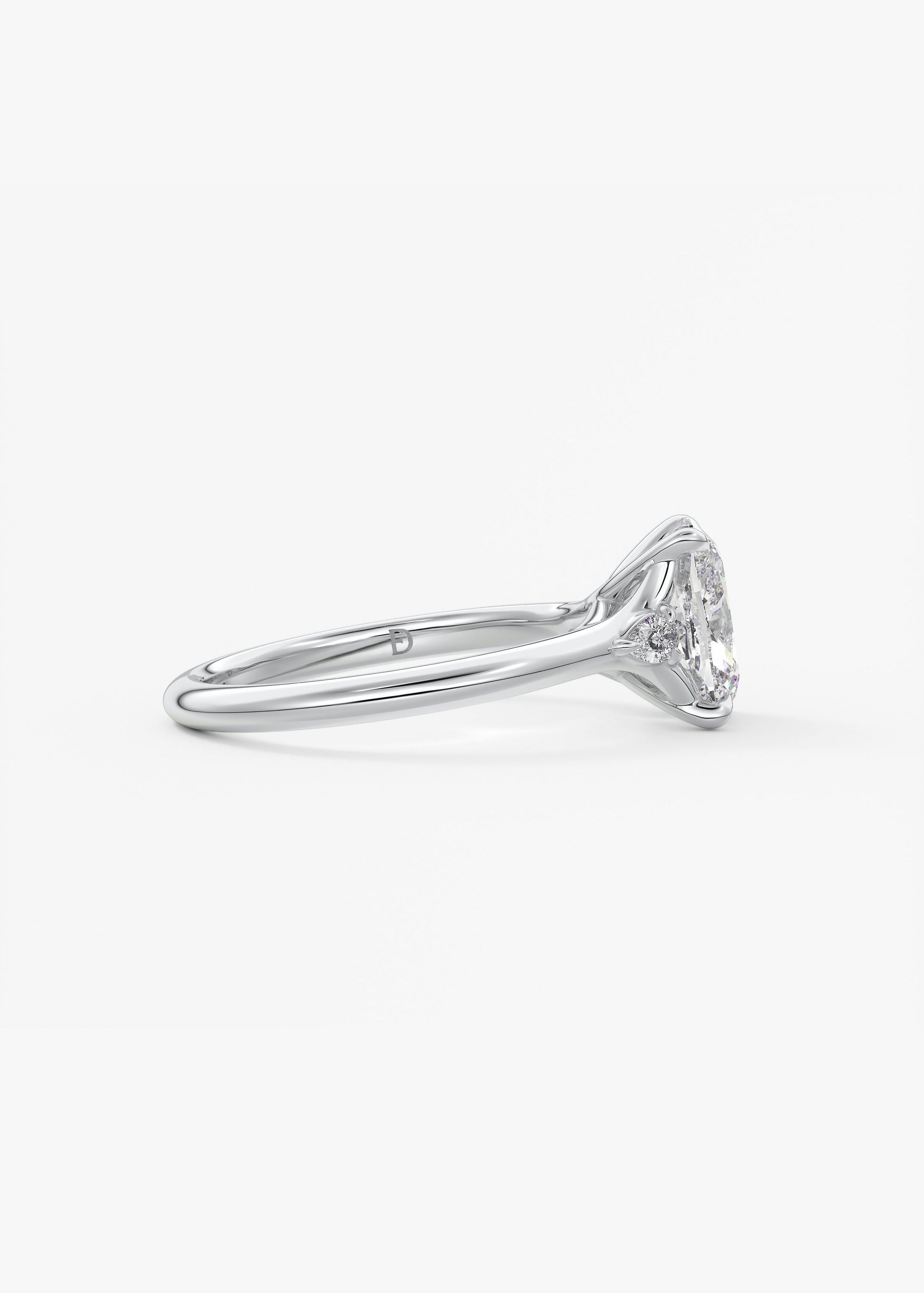 Oval Solitaire With Raised Basket Gallery Lab Grown Diamond Engagement Ring
