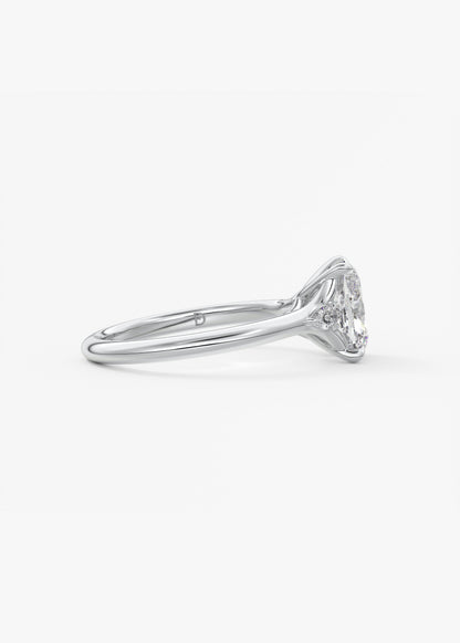 Oval Solitaire With Raised Basket Gallery Lab Grown Diamond Engagement Ring