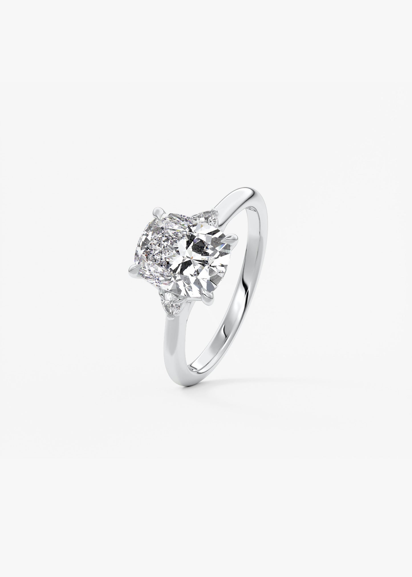 Oval Solitaire With Raised Basket Gallery Lab Grown Diamond Engagement Ring