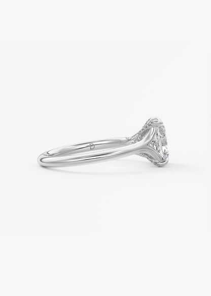 Oval Solitaire With Raised Basket Gallery Lab Grown Diamond Engagement Ring