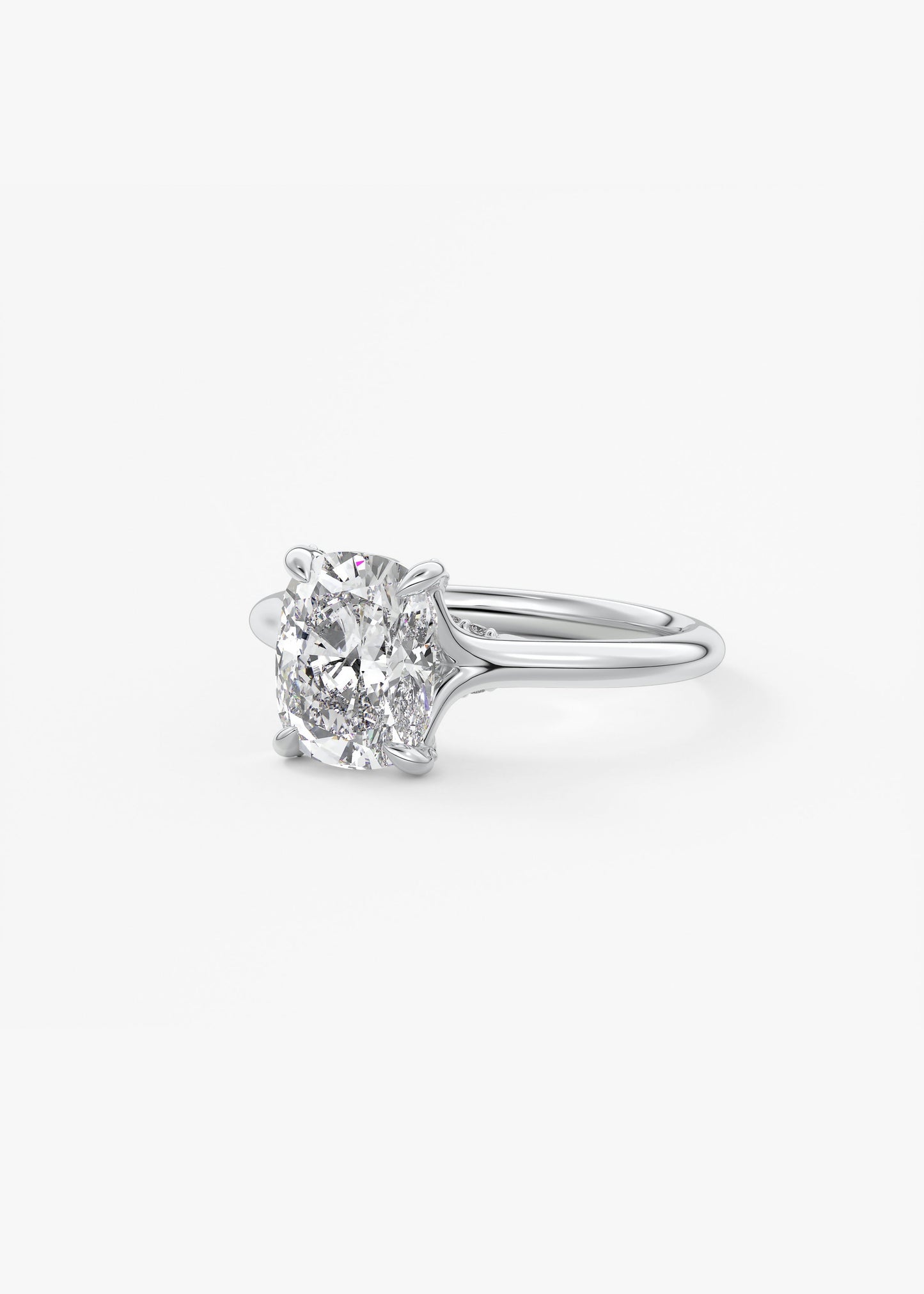 Oval Solitaire With Raised Basket Gallery Lab Grown Diamond Engagement Ring