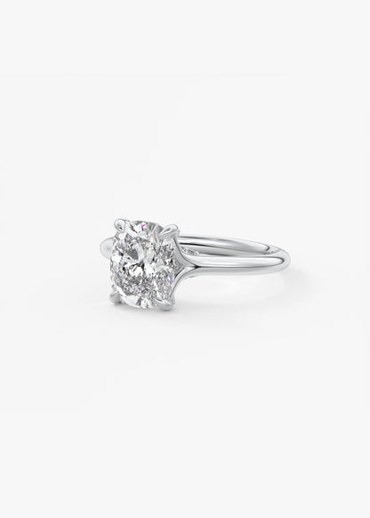 Oval Solitaire With Raised Basket Gallery Lab Grown Diamond Engagement Ring