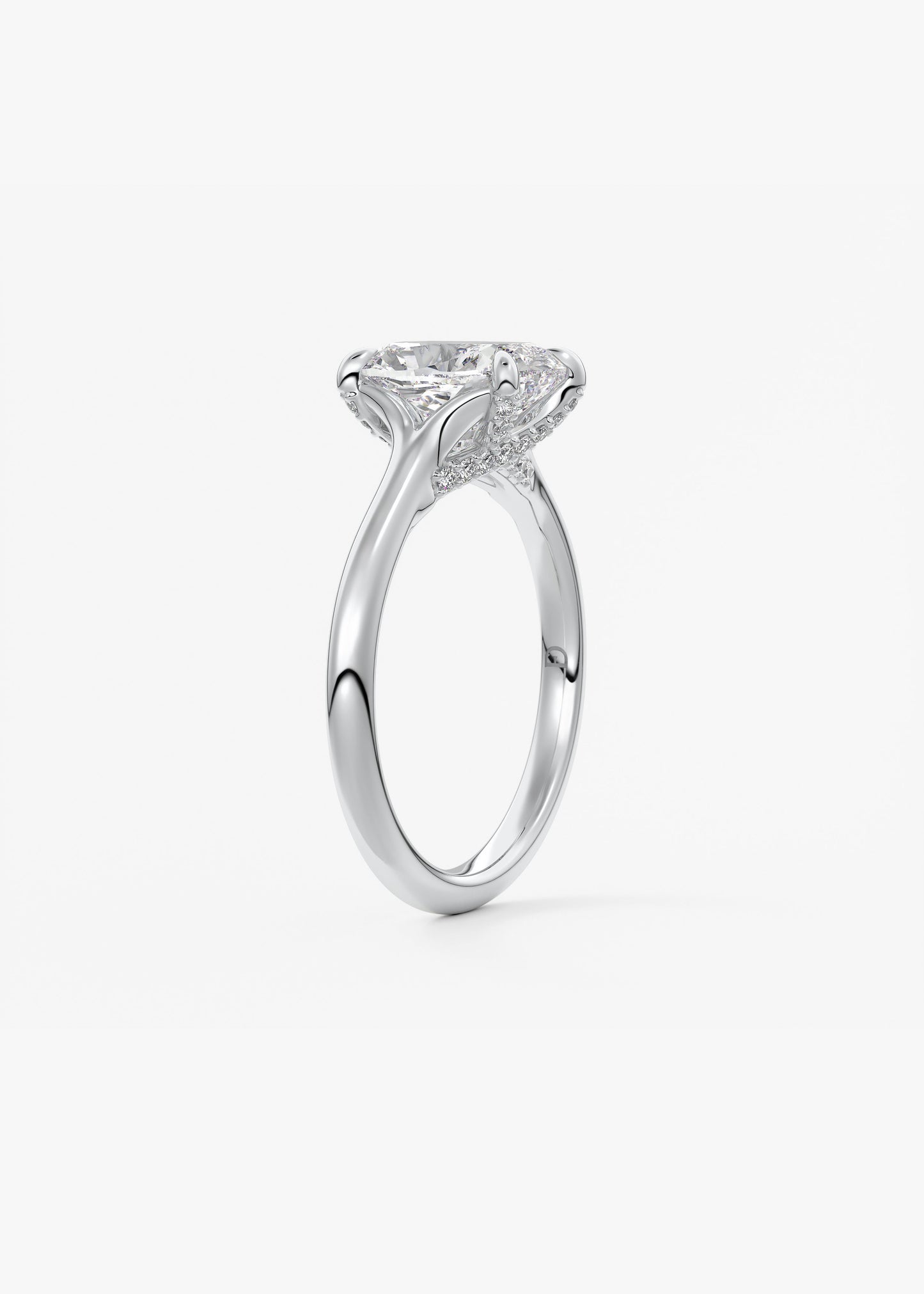 Oval Solitaire With Raised Basket Gallery Lab Grown Diamond Engagement Ring