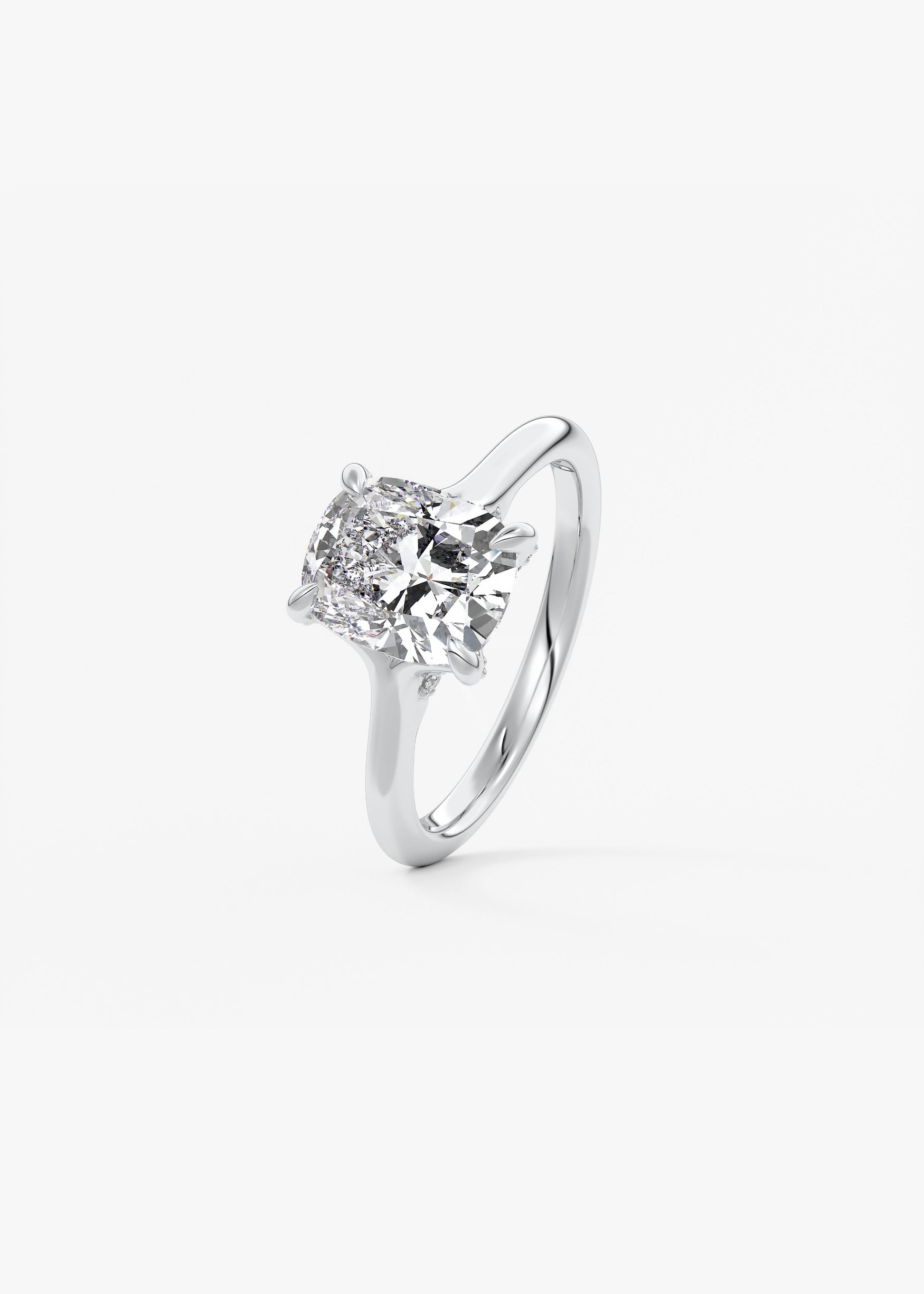 Oval Solitaire With Raised Basket Gallery Lab Grown Diamond Engagement Ring