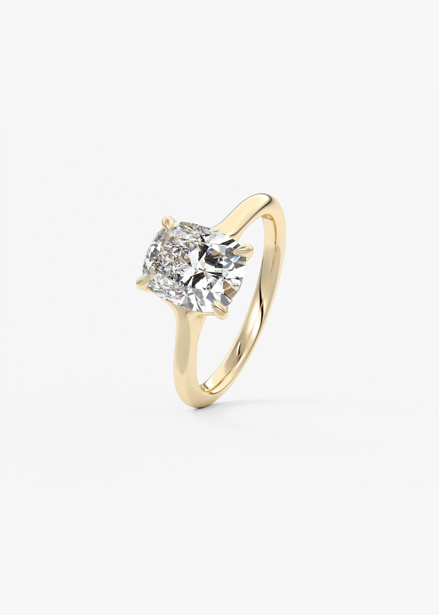 Oval Solitaire With Raised Basket Gallery Lab Grown Diamond Engagement Ring