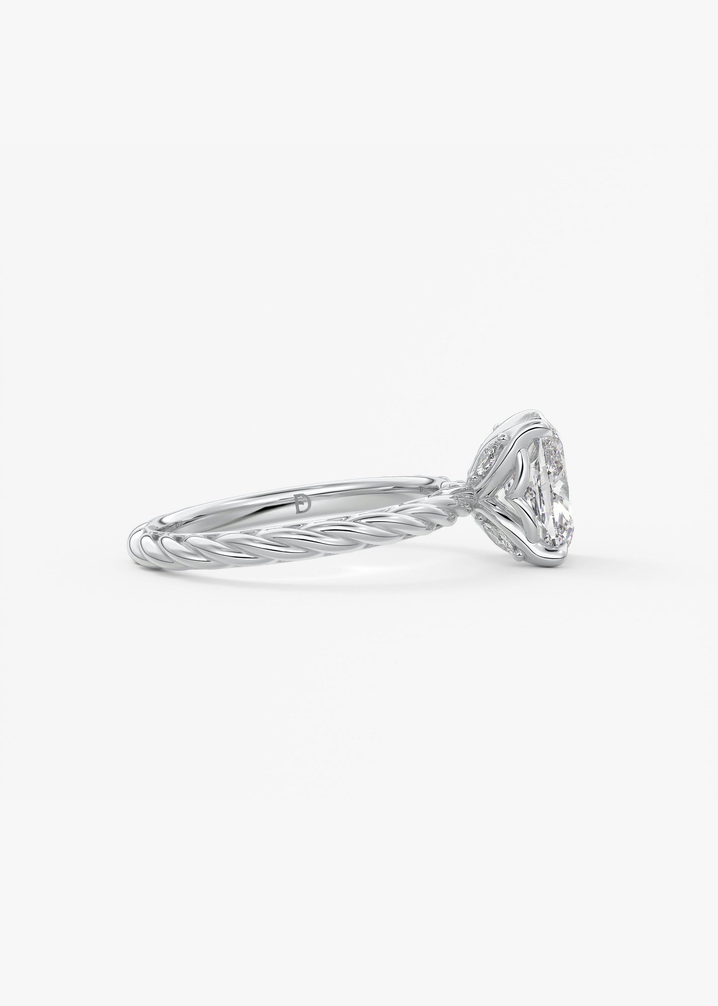 Oval Solitaire With Raised Basket Gallery Lab Grown Diamond Engagement Ring