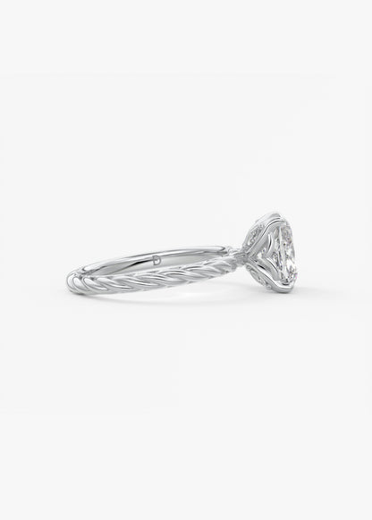 Oval Solitaire With Raised Basket Gallery Lab Grown Diamond Engagement Ring