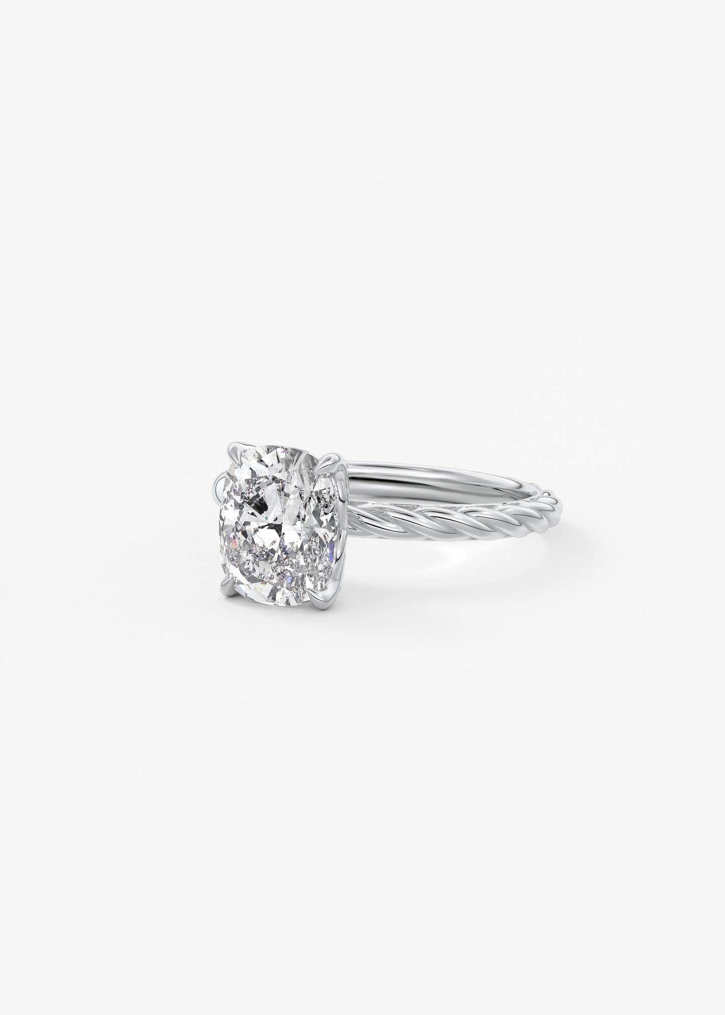 Oval Solitaire With Raised Basket Gallery Lab Grown Diamond Engagement Ring