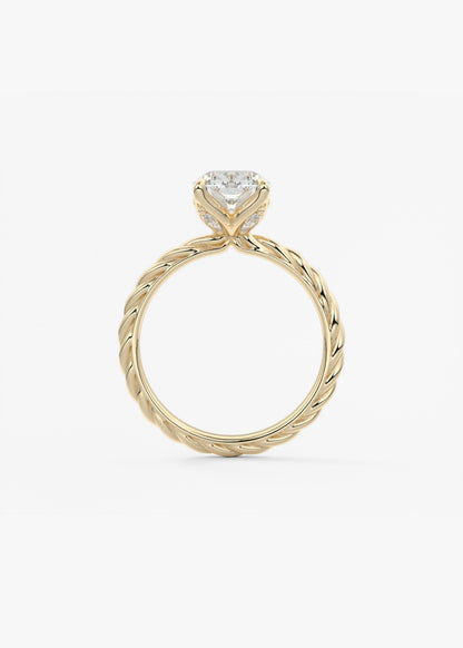 Oval Solitaire With Raised Basket Gallery Lab Grown Diamond Engagement Ring