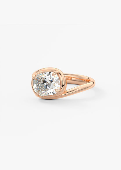 Oval Solitaire With Raised Basket Gallery Lab Grown Diamond Engagement Ring