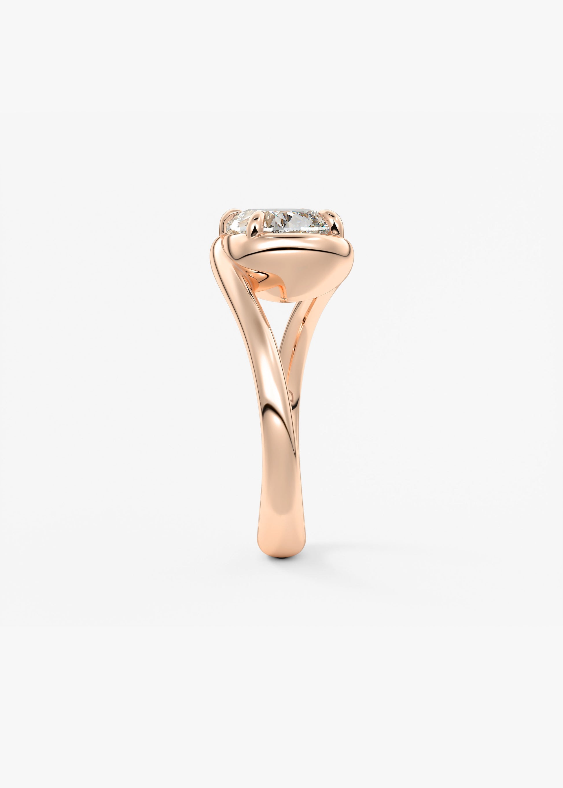Oval Solitaire With Raised Basket Gallery Lab Grown Diamond Engagement Ring