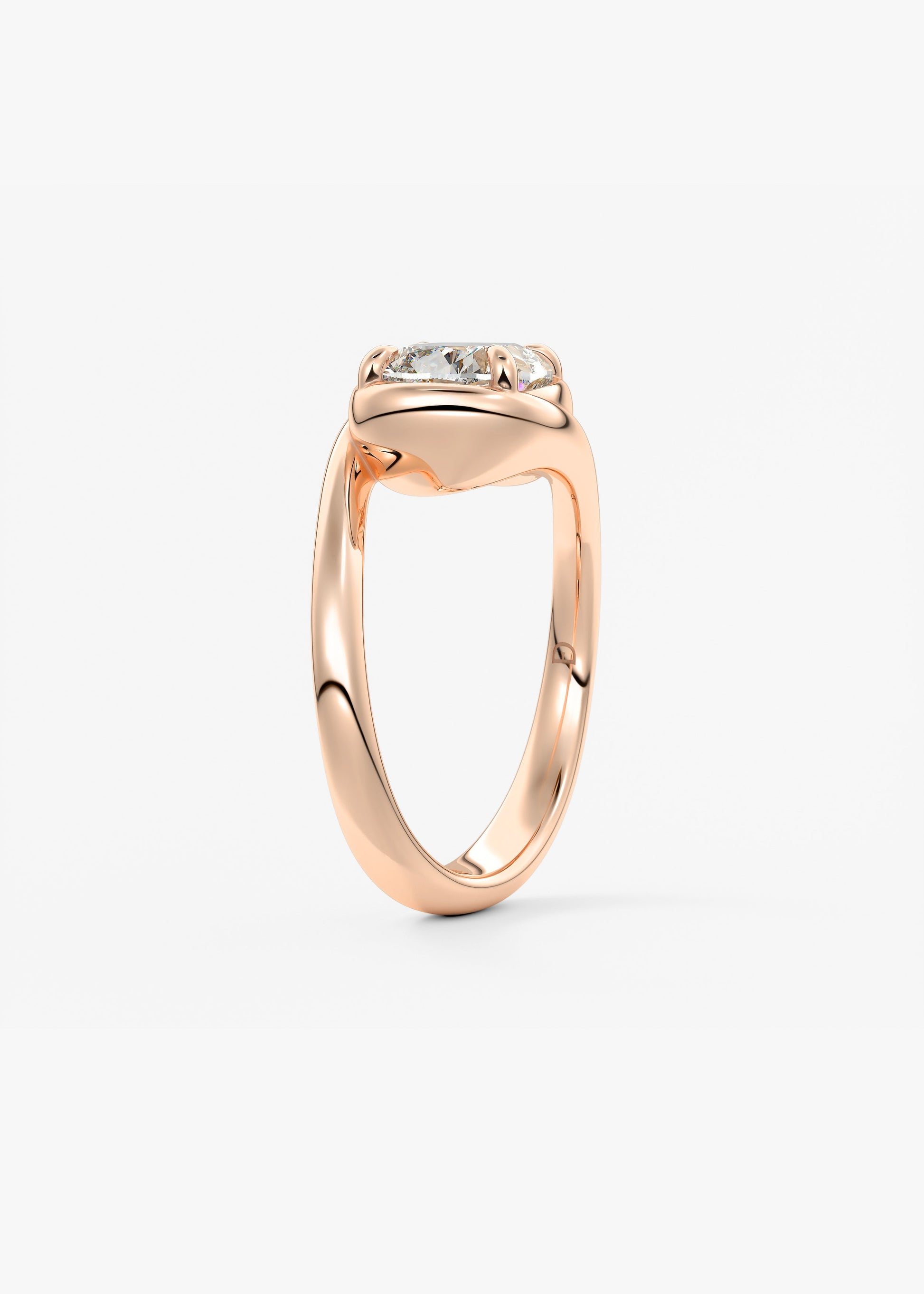 Oval Solitaire With Raised Basket Gallery Lab Grown Diamond Engagement Ring