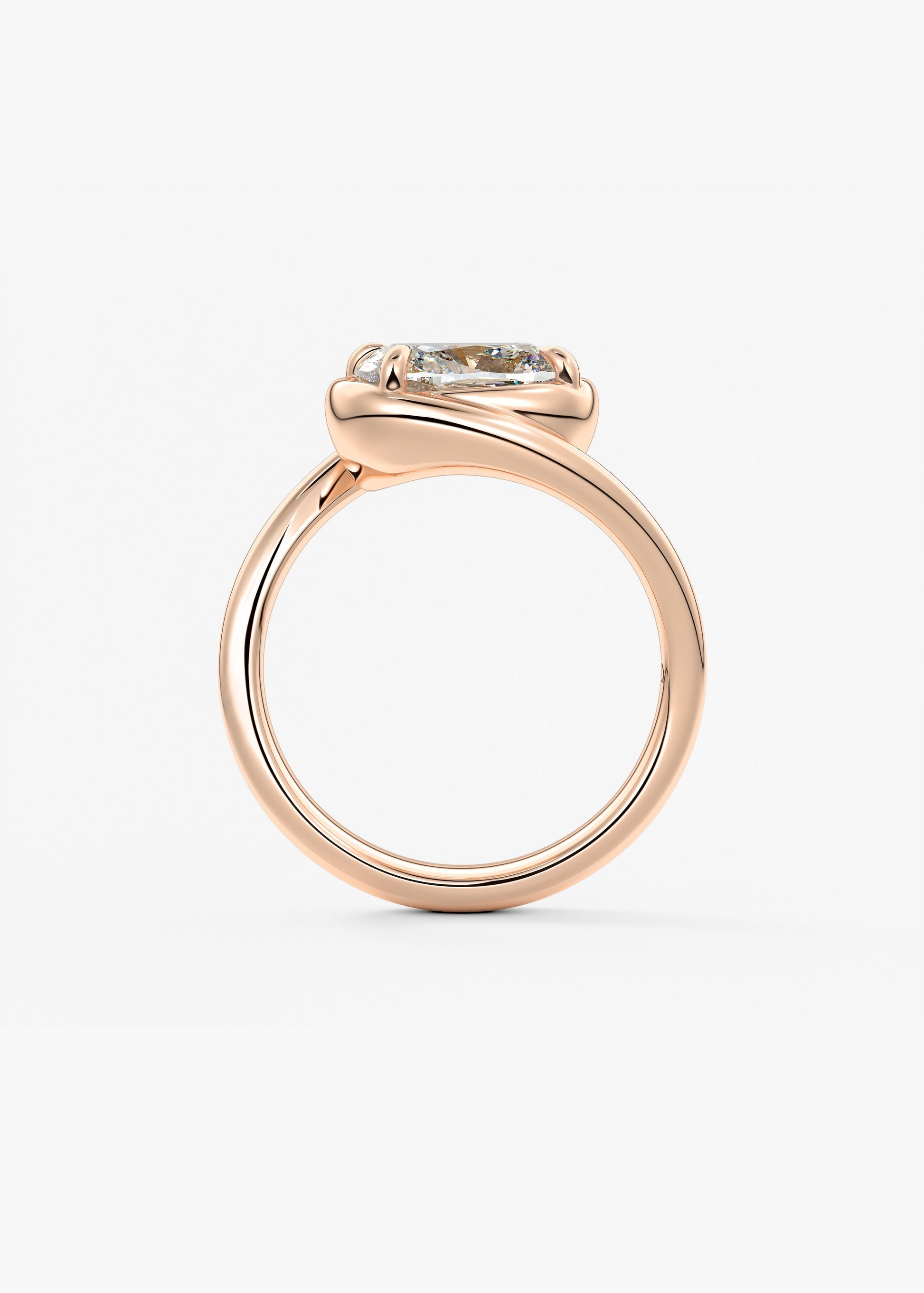 Oval Solitaire With Raised Basket Gallery Lab Grown Diamond Engagement Ring