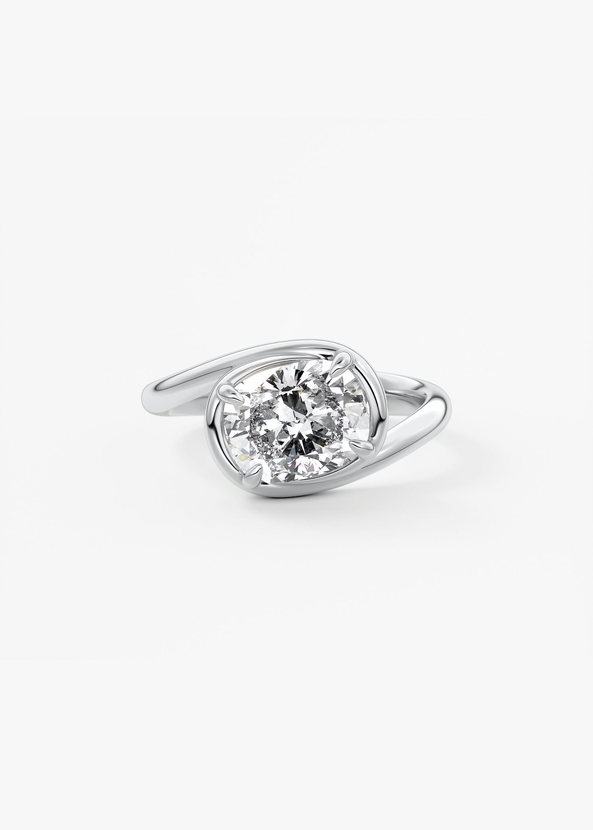 Oval Solitaire With Raised Basket Gallery Lab Grown Diamond Engagement Ring