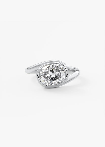Oval Solitaire With Raised Basket Gallery Lab Grown Diamond Engagement Ring
