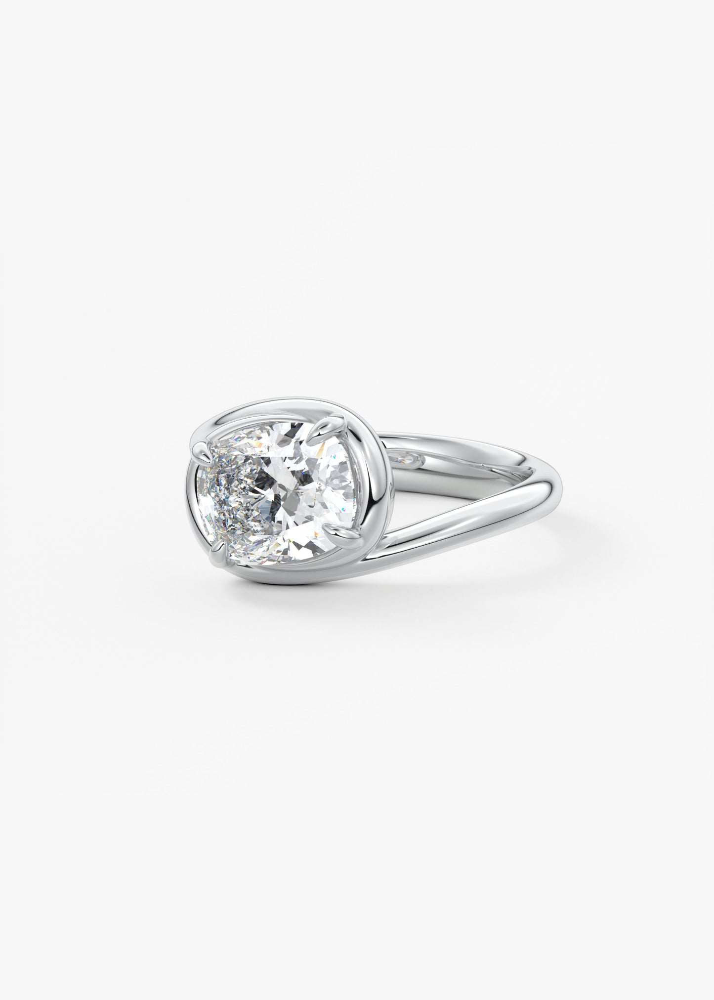 Oval Solitaire With Raised Basket Gallery Lab Grown Diamond Engagement Ring